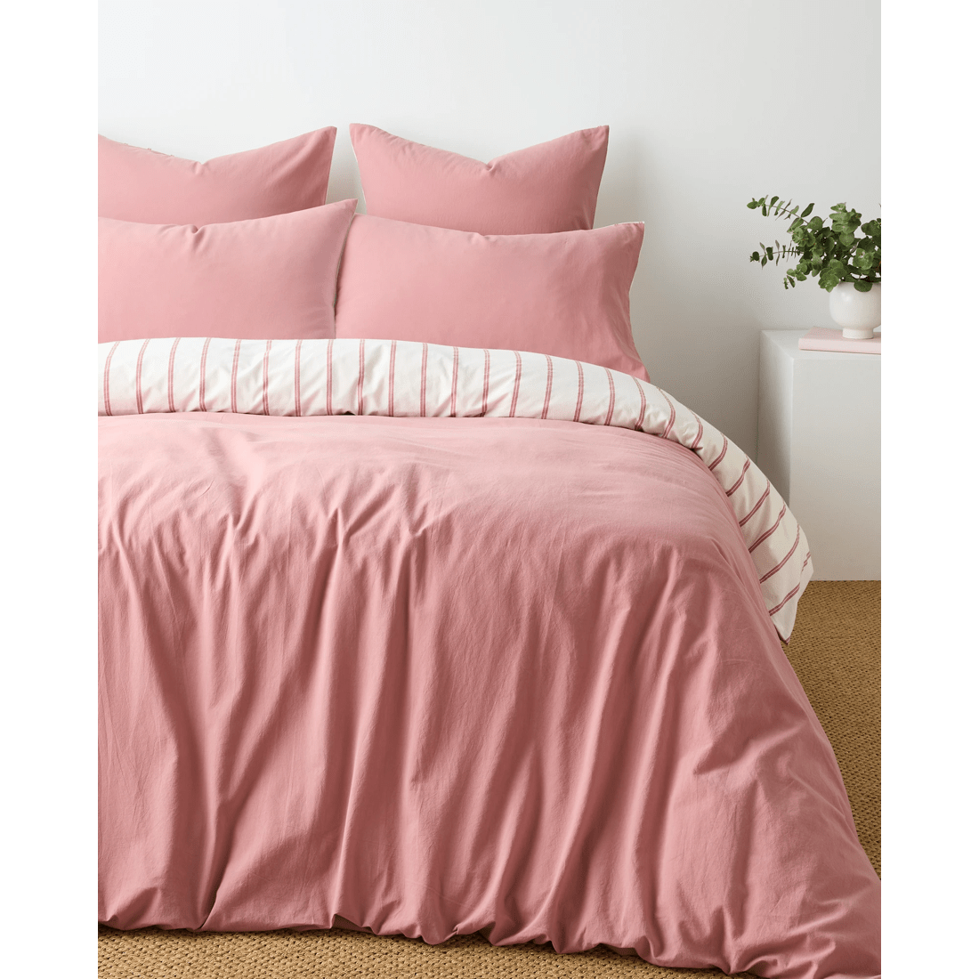 1 Arlo Stonewash Stripe Quilt Cover Set
 - King Bed
 - Pink, 1 of 6