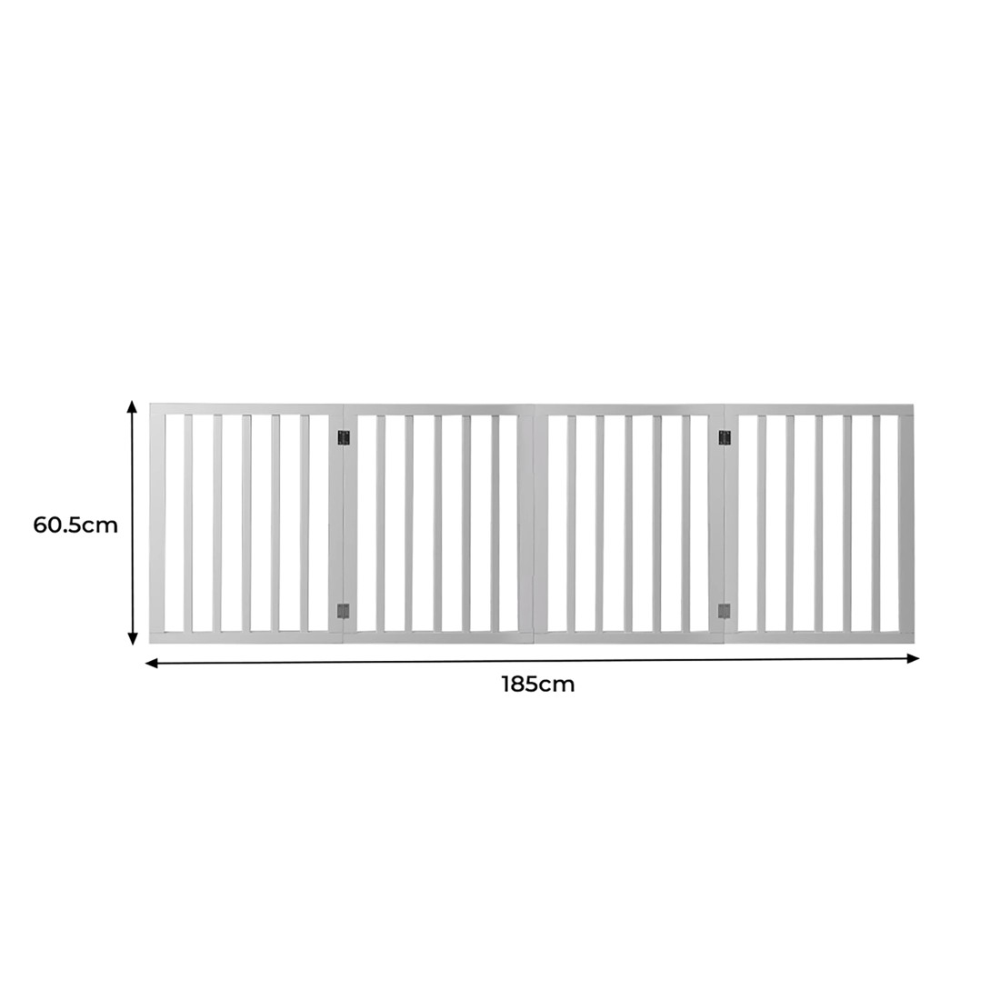 6 Pawz 4 Panels Wooden Pet Gate White, 6 of 7