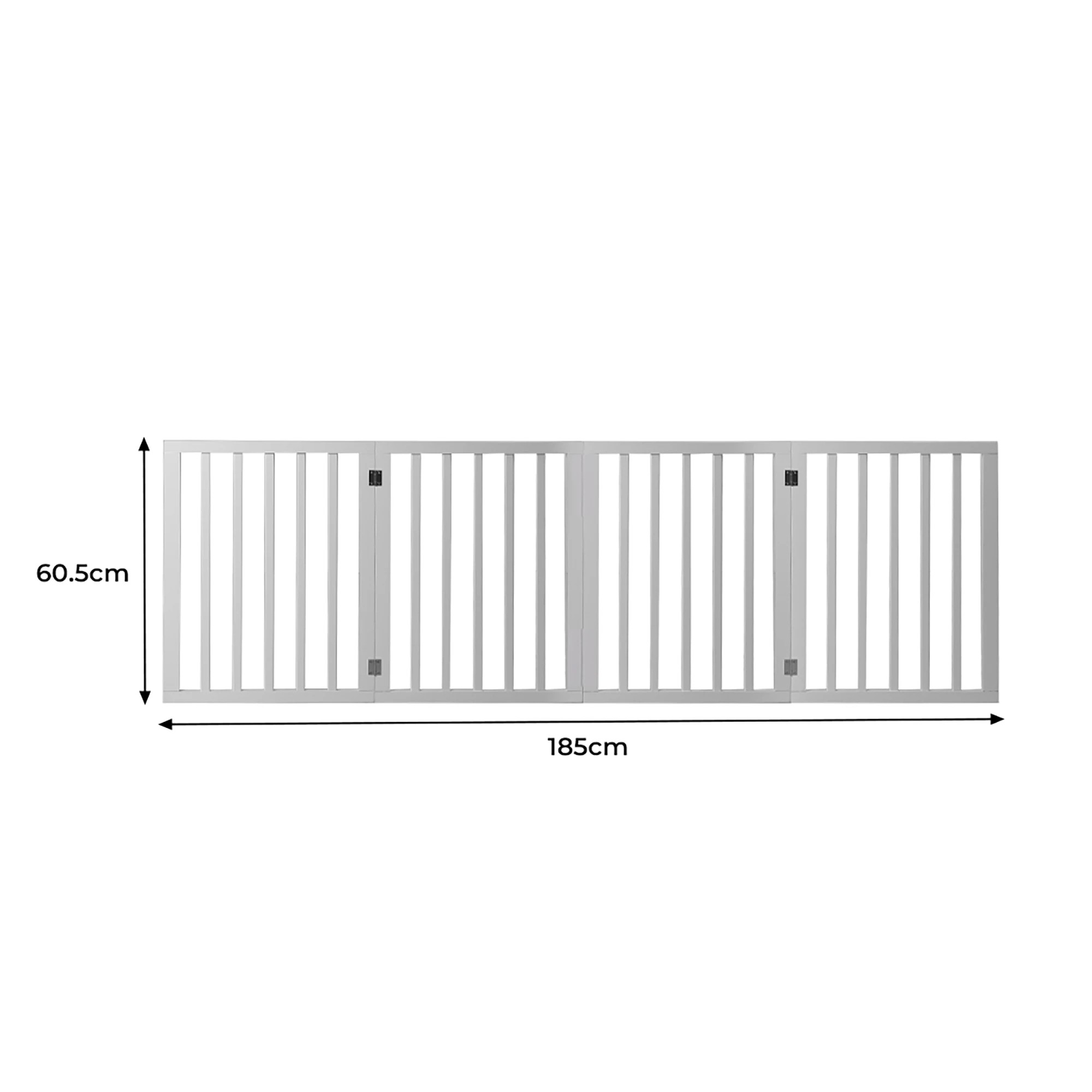 6 Pawz 4 Panels Wooden Pet Gate White, 6 of 7
