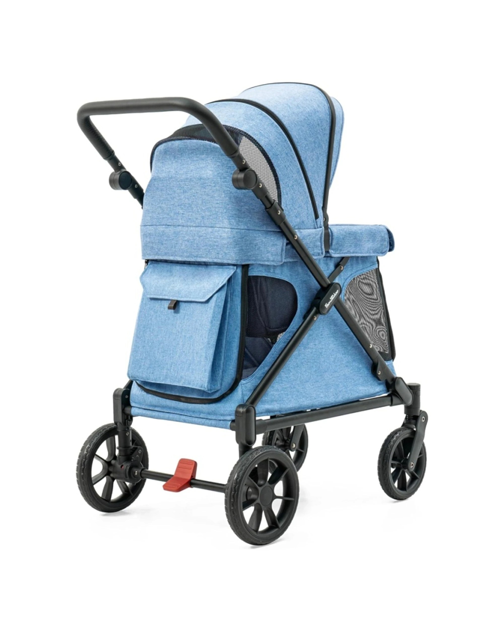 3 Playette Familidoo Q1 2.0 Wagon Stroller Lightweight Denim - Blue, 3 of 6