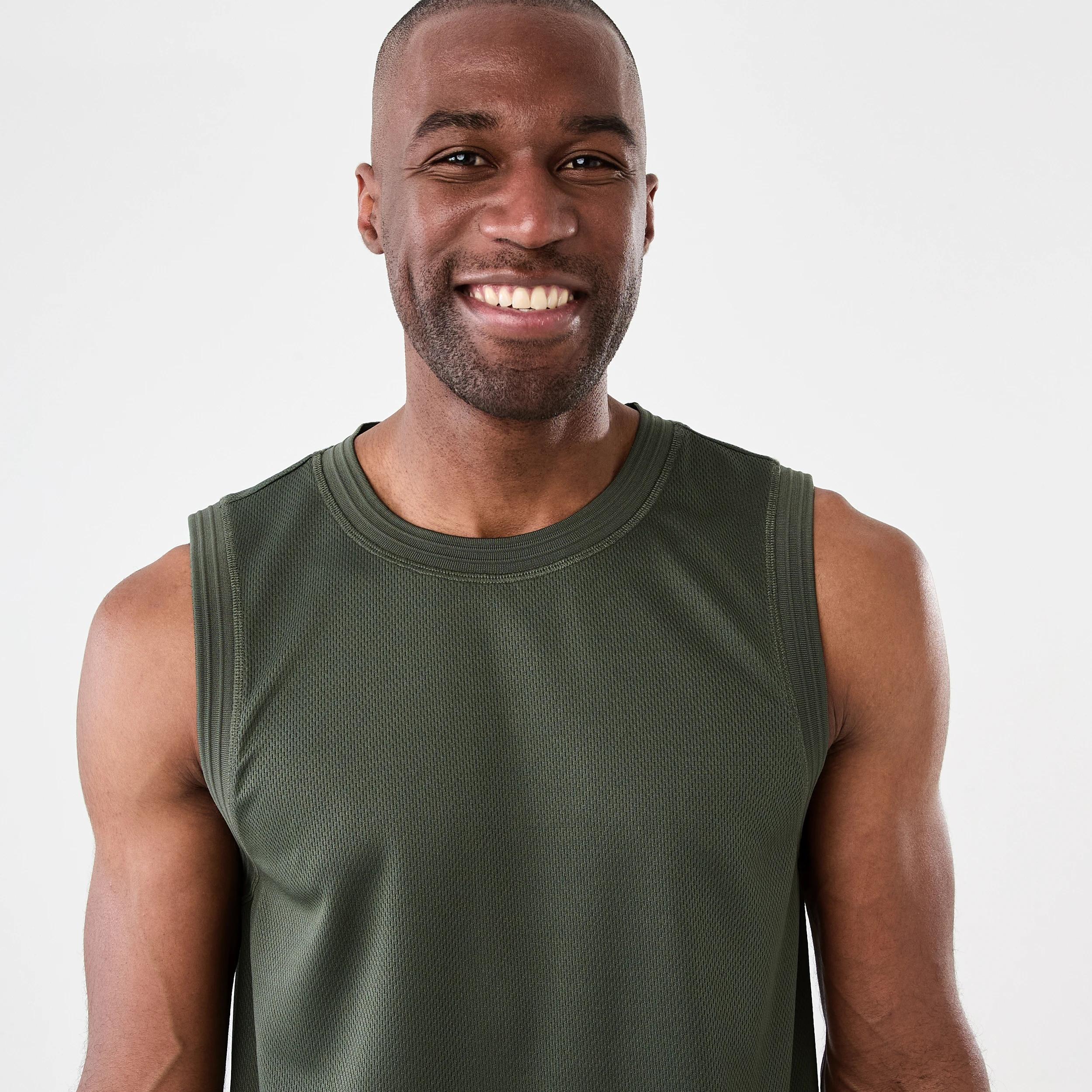 4 Active Mens Relaxed Basketball Tank DEEPEST GREEN, 4 of 6