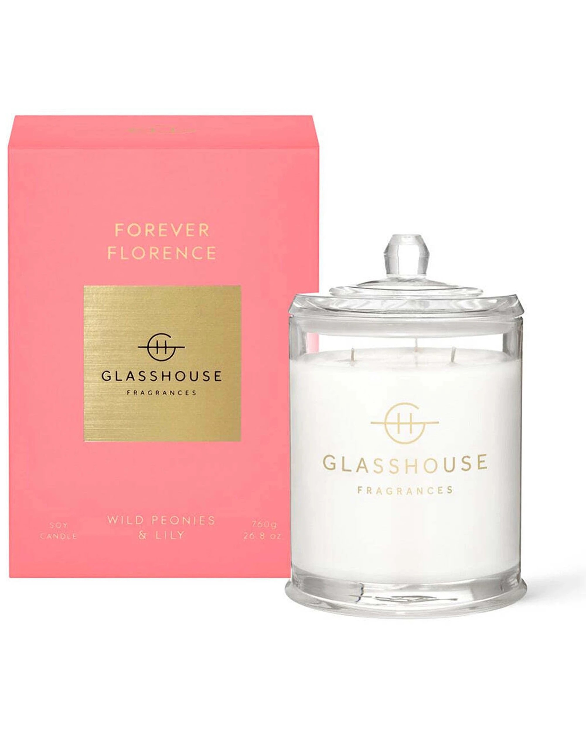 3 Glasshouse Fragrances Forever Florence Wild Peonies And Lily 60g Candle
 - White, 3 of 4