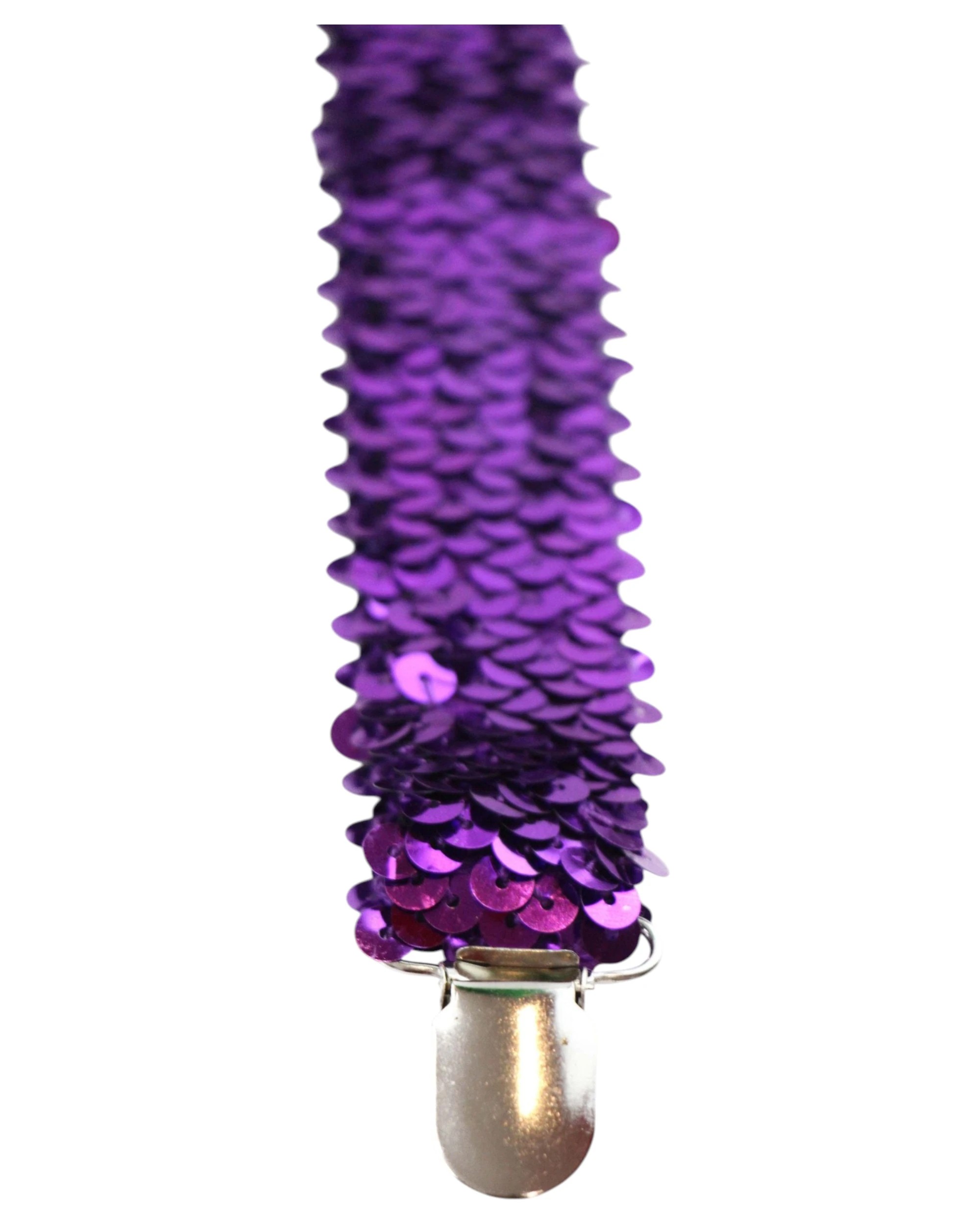 3 Zasel Unisex Adjustable 100cm Sequin Suspenders - Purple, 3 of 3