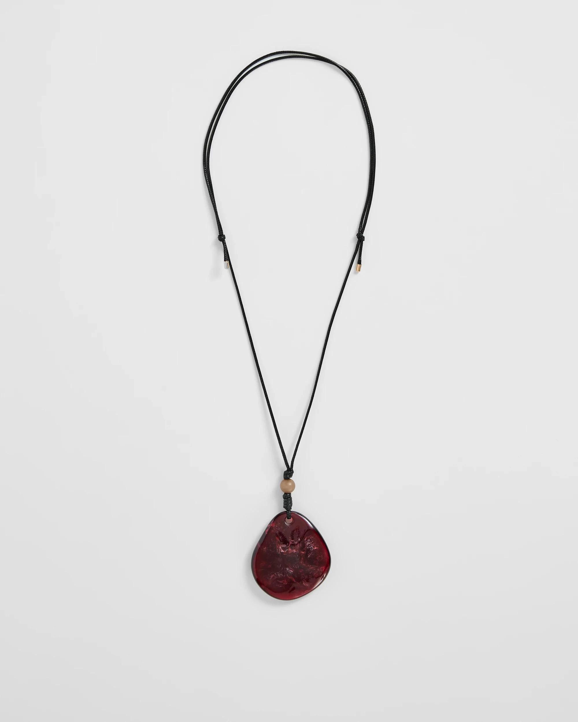 1 Target Woman Bead Statement Pendant Necklace BORDEAUX, 1 of 2