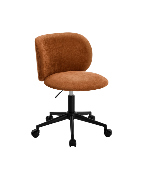 Oikiture Office Chair Armless Mid Back Swivel Ergonomic Chair Wheels - Orange