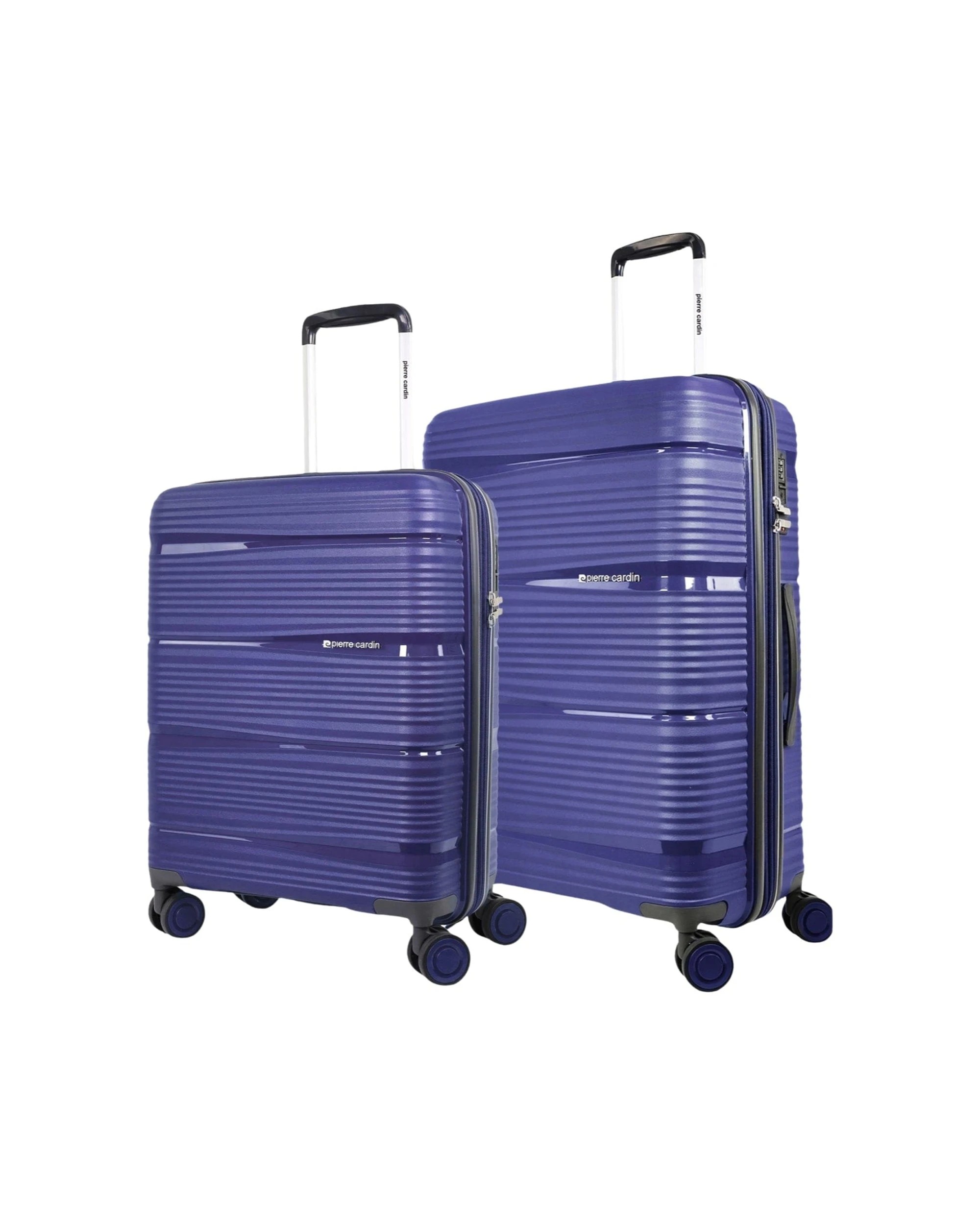 1 Pierre Cardin 2pc Polypropolene (PP) Medium & Cabin Luggage Suitcase Set Lilac - Purple, 1 of 6