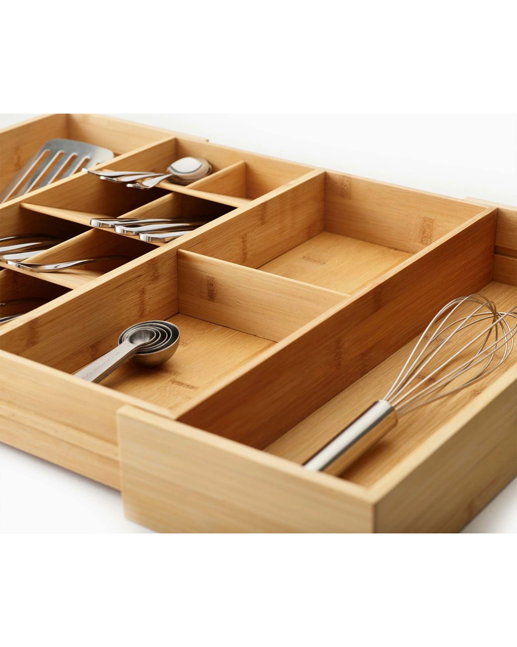 3 Joseph Joseph DrawerStore Bamboo Expanding Cutlery Organiser Tray 40cm - Brown, 3 of 7
