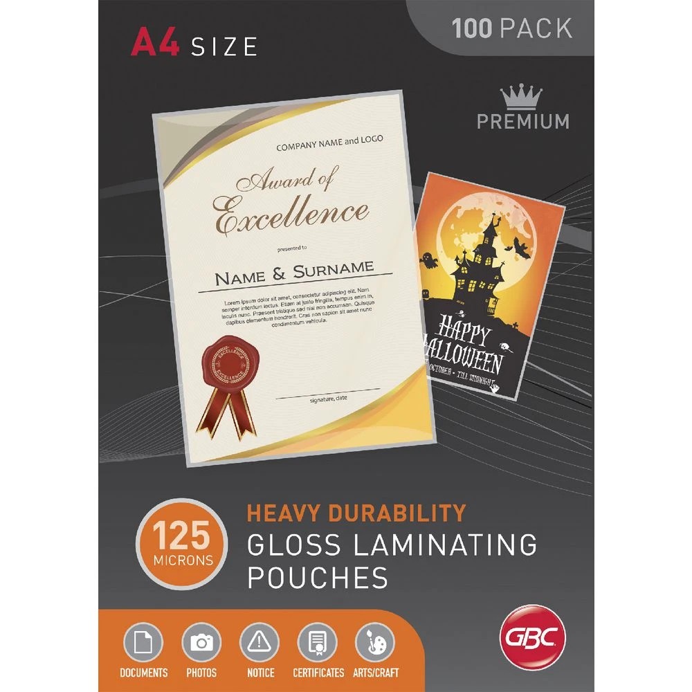 2 GBC A4 Laminating Pouch 125 Micron Gloss 100 Pack, 2 of 2