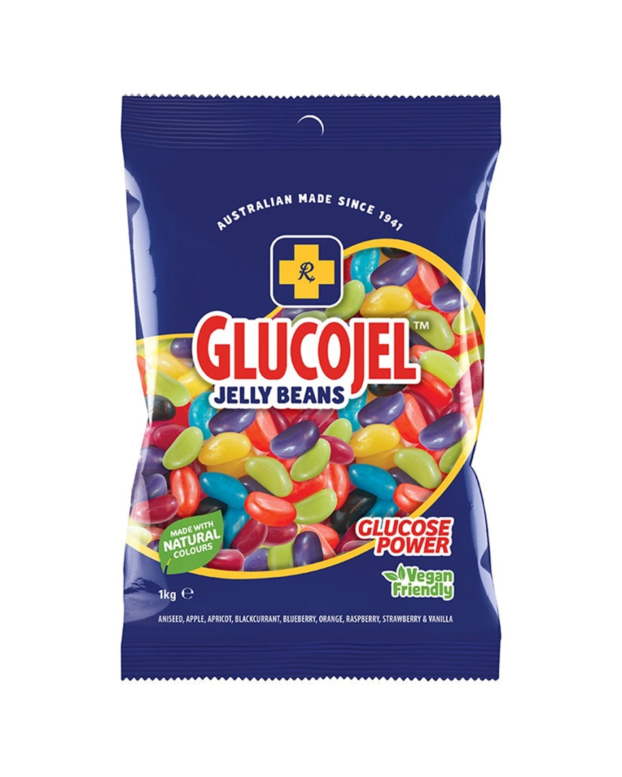 1 Glucojel Jelly Beans Bulk Pack 1kg, 1 of 1