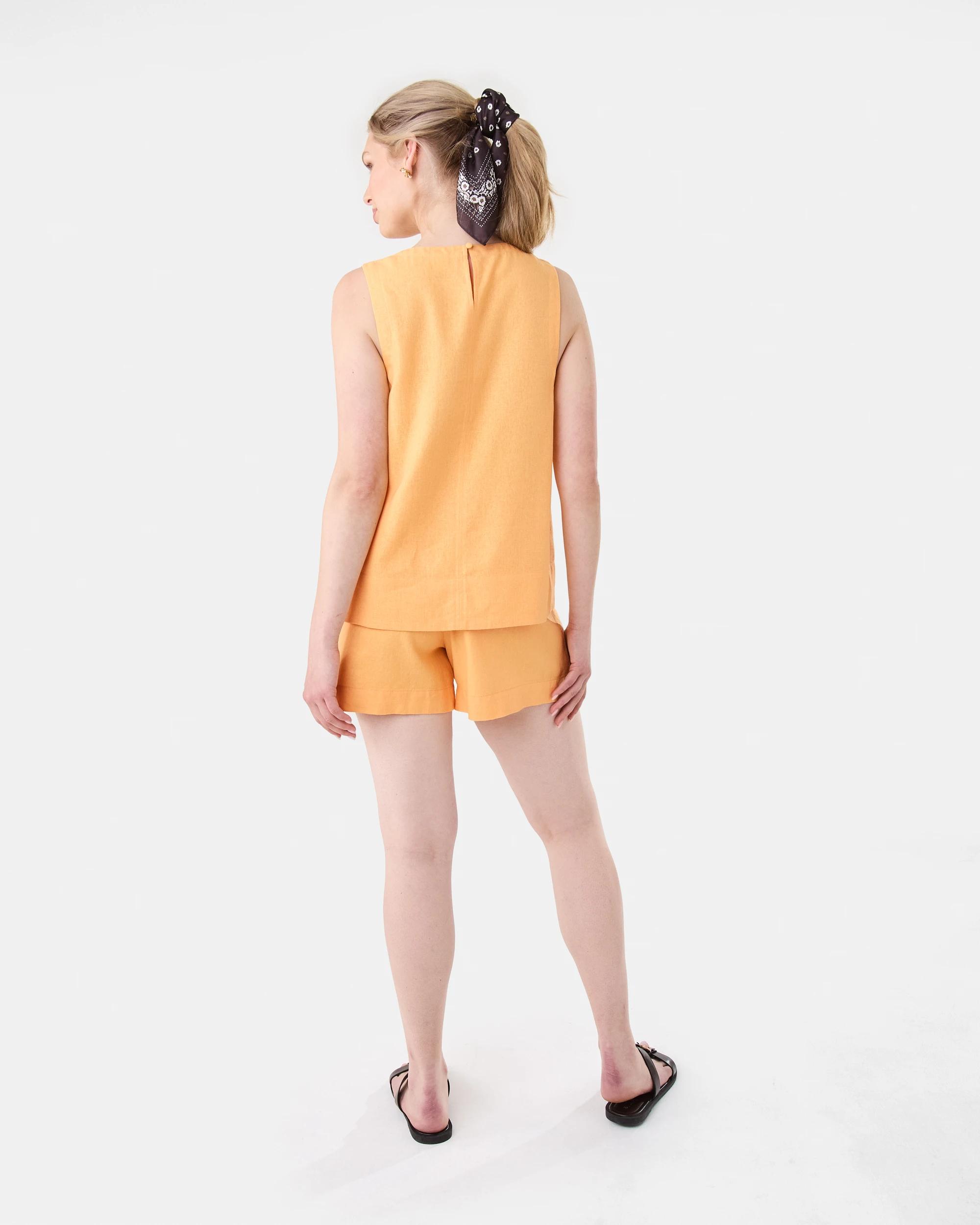 4 Sleeveless Linen Blend Swing Tank Papaya, 4 of 7