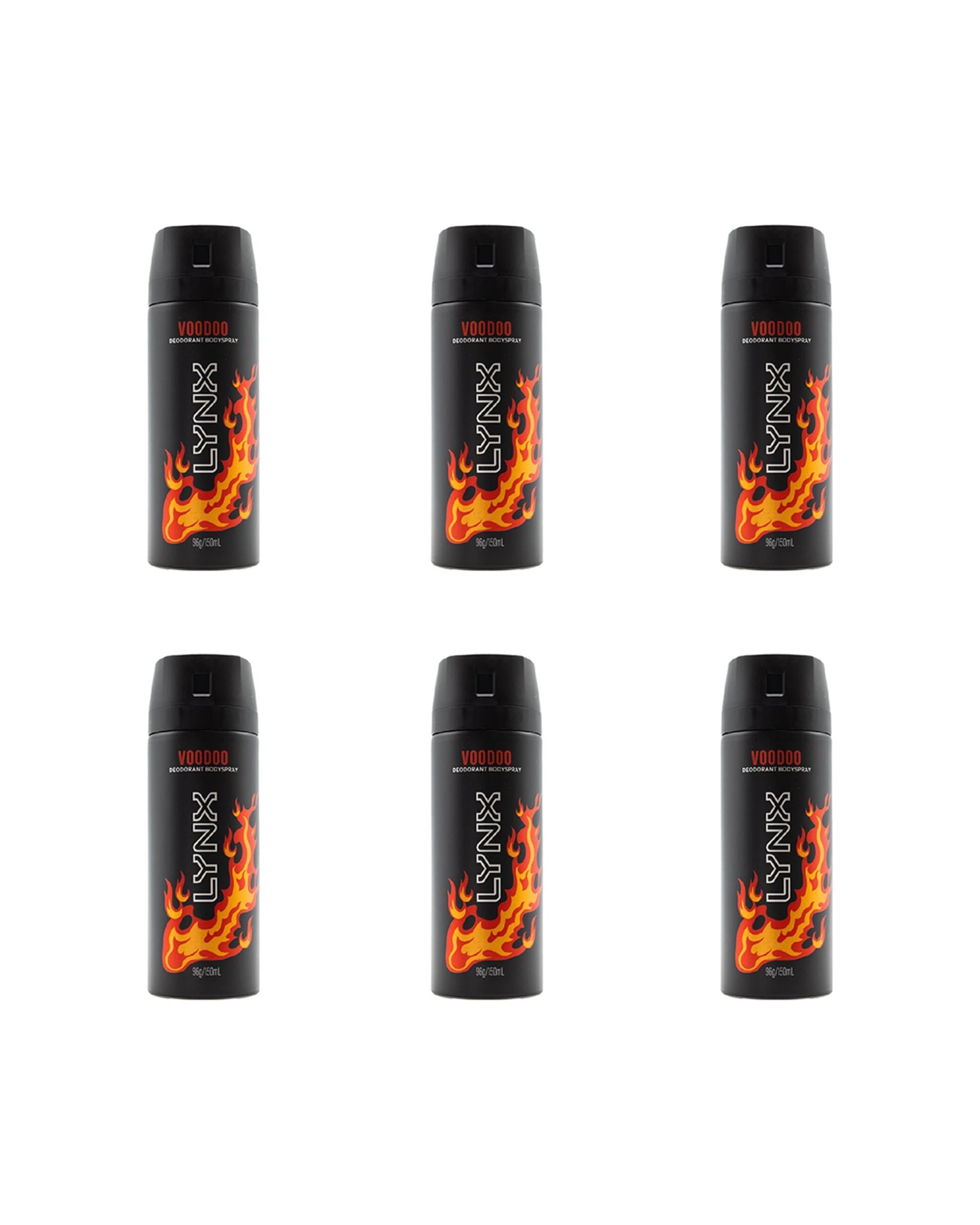 1 Lynx 6PK Deodorant Fragrance 150ml 48h Protection Bodyspray Voodoo - Black, 1 of 4