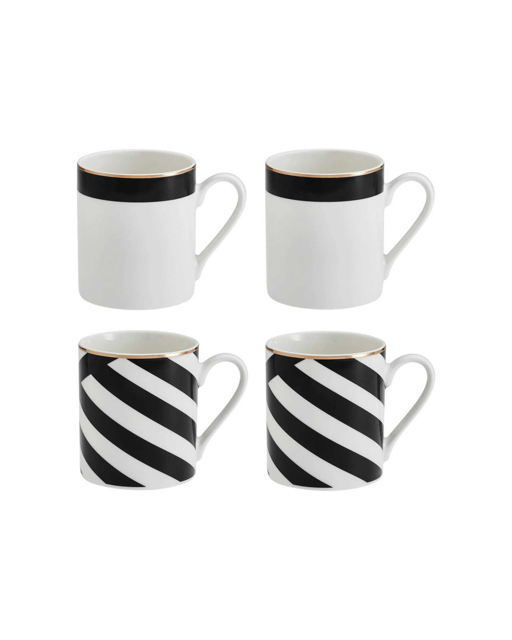 1 Mikasa Luxe Deco 4pc Kitchen China Mug Set 380ml Art Deco Trim - Multi, 1 of 6