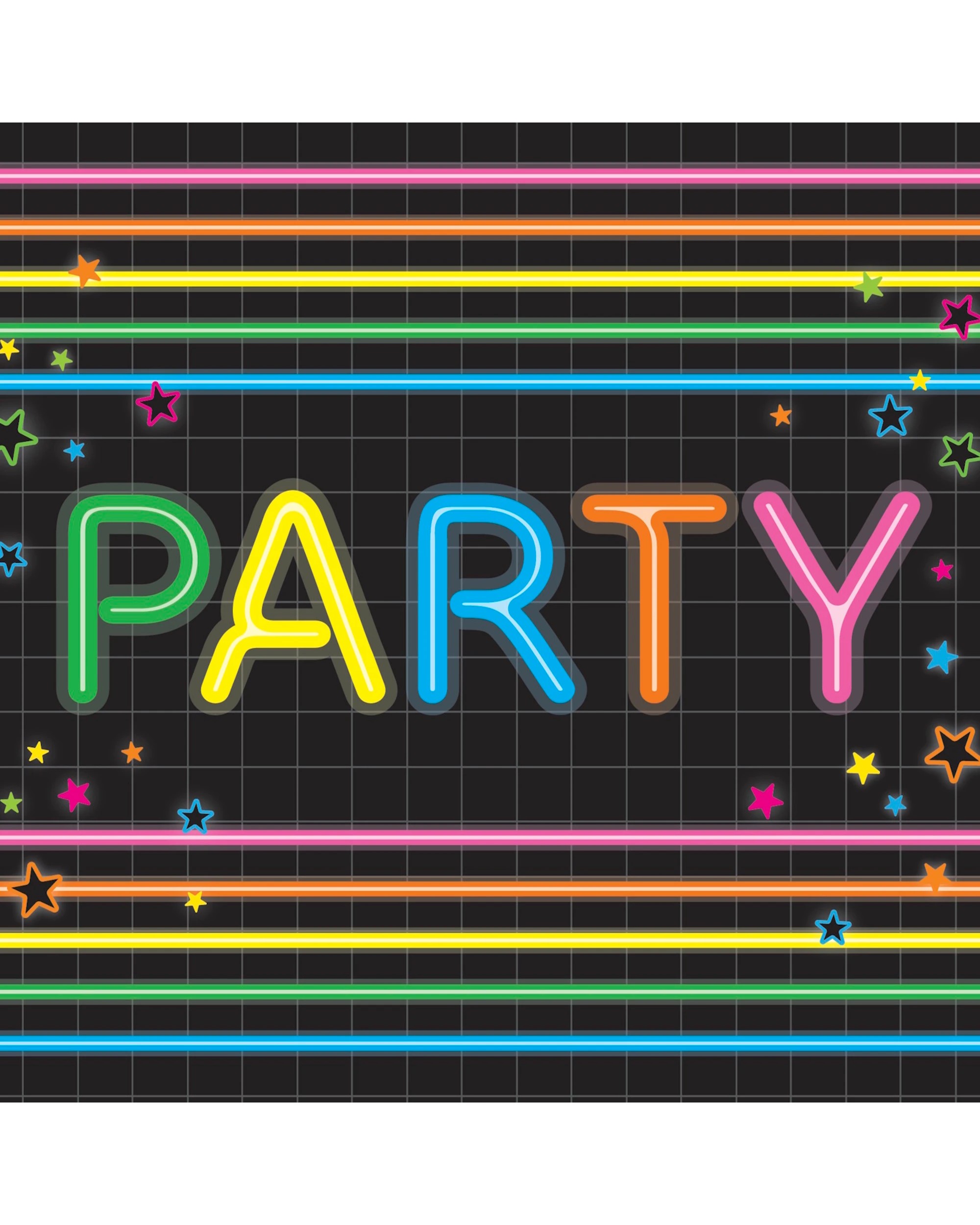 1 Artwrap Neon Party Large Napkins Serviettes Pack of 20 - Multi, 1 of 1