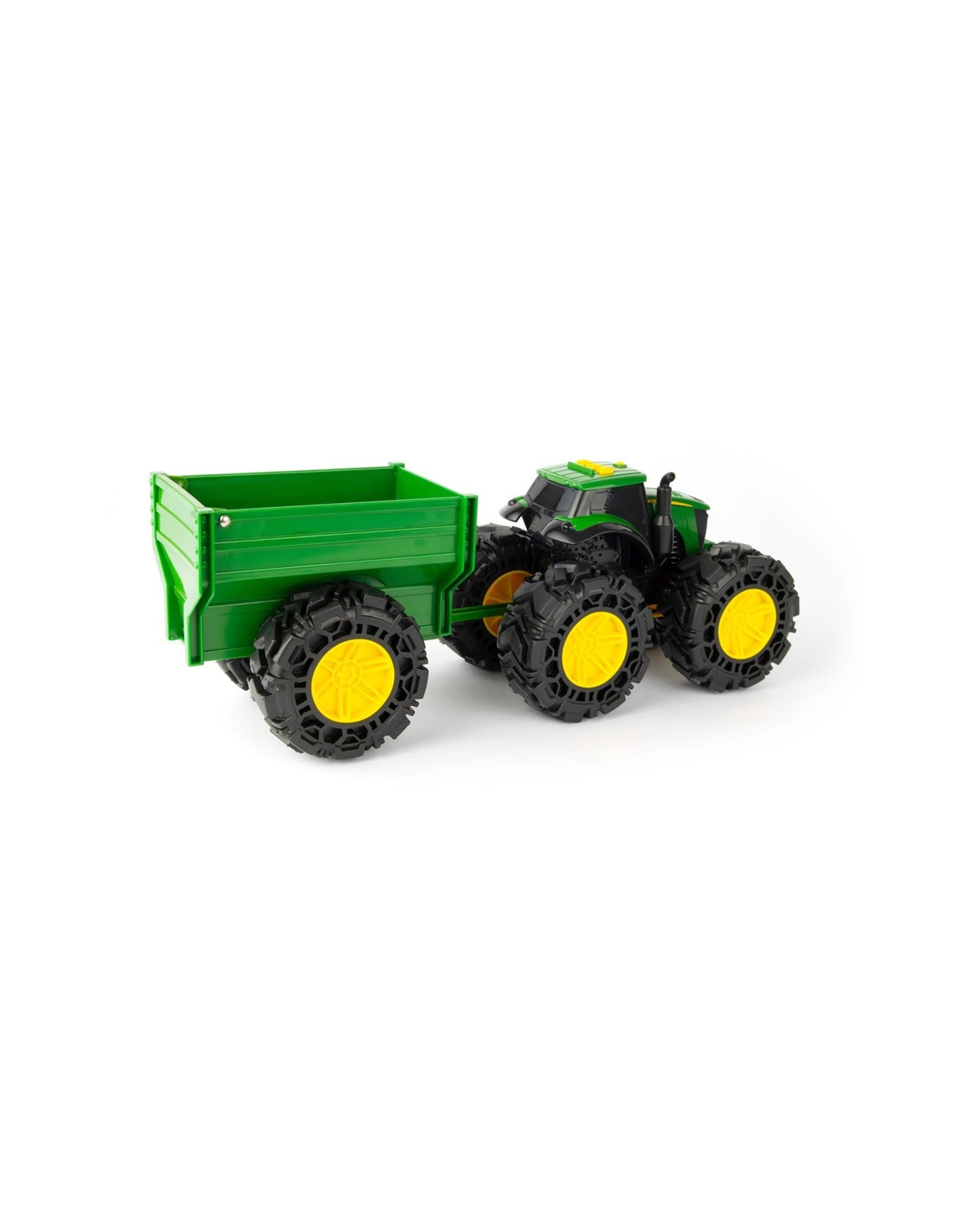6 John Deere Monster Treads Tractor With Wagon Lights Sounds And Super Bouncy Tyres Kids Toy - Green, 6 of 8