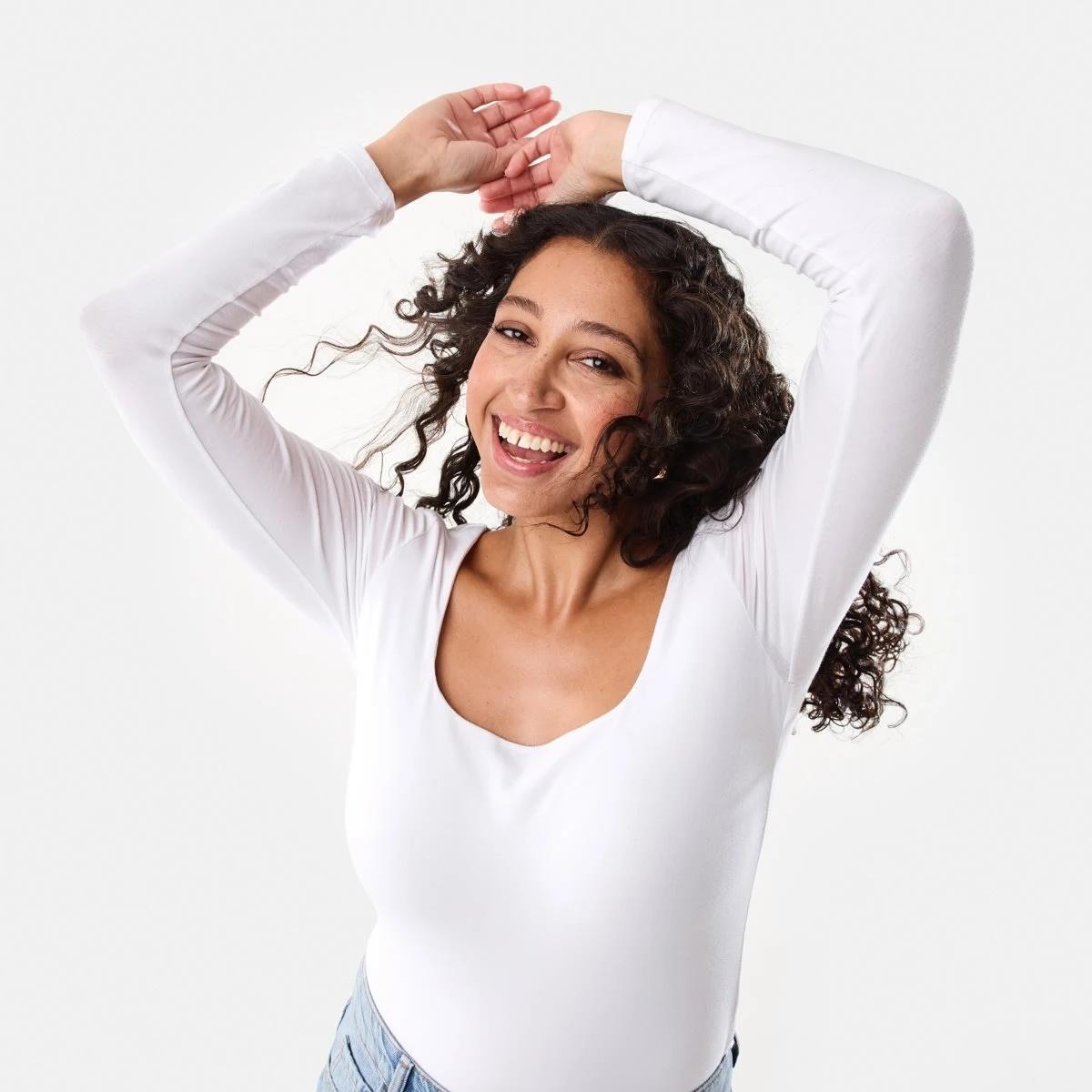 5 Long Sleeve Square Neck Top White, 5 of 9