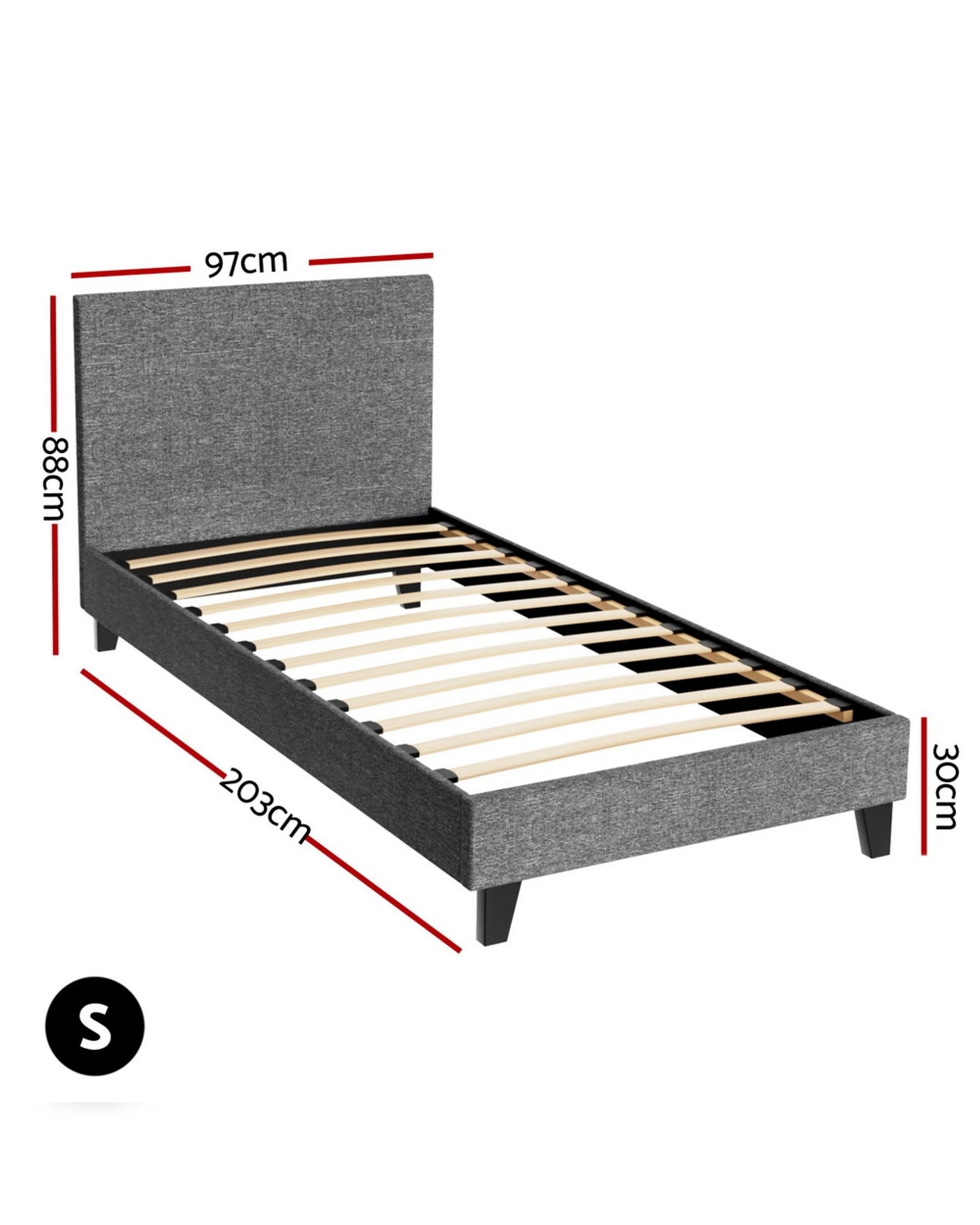 2 Artiss Bed Frame Single Size
 - Grey, 2 of 5