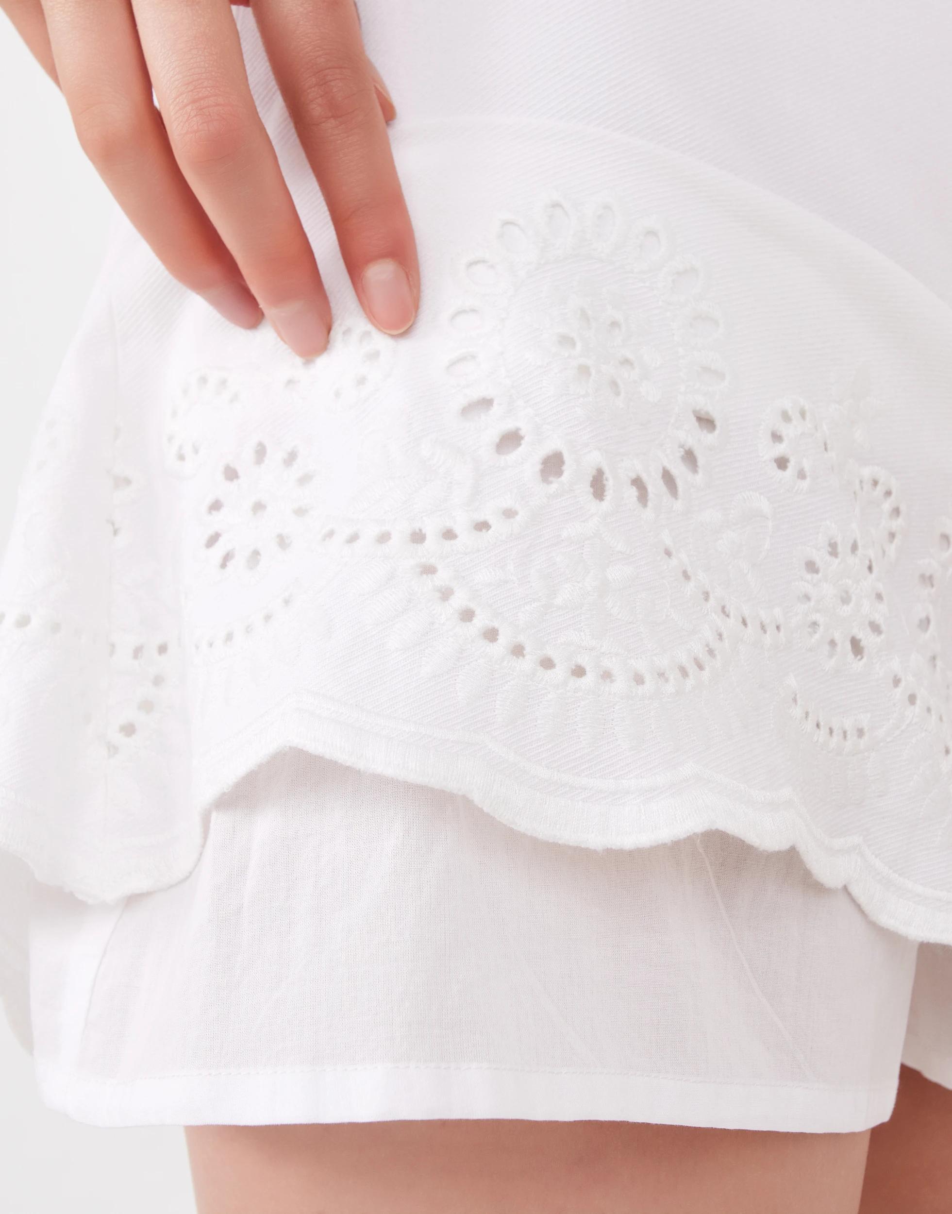 7 Cut Out Mini Skirt Ecru, 7 of 8