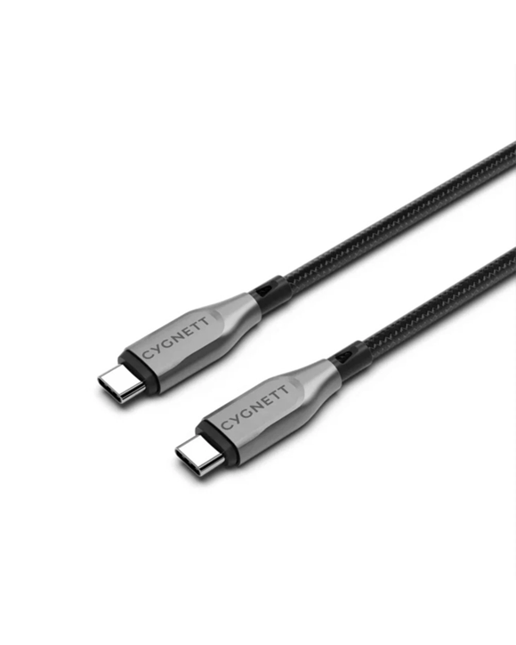 Cygnett - Armoured 1m USB-C to USB-C Cable - Black