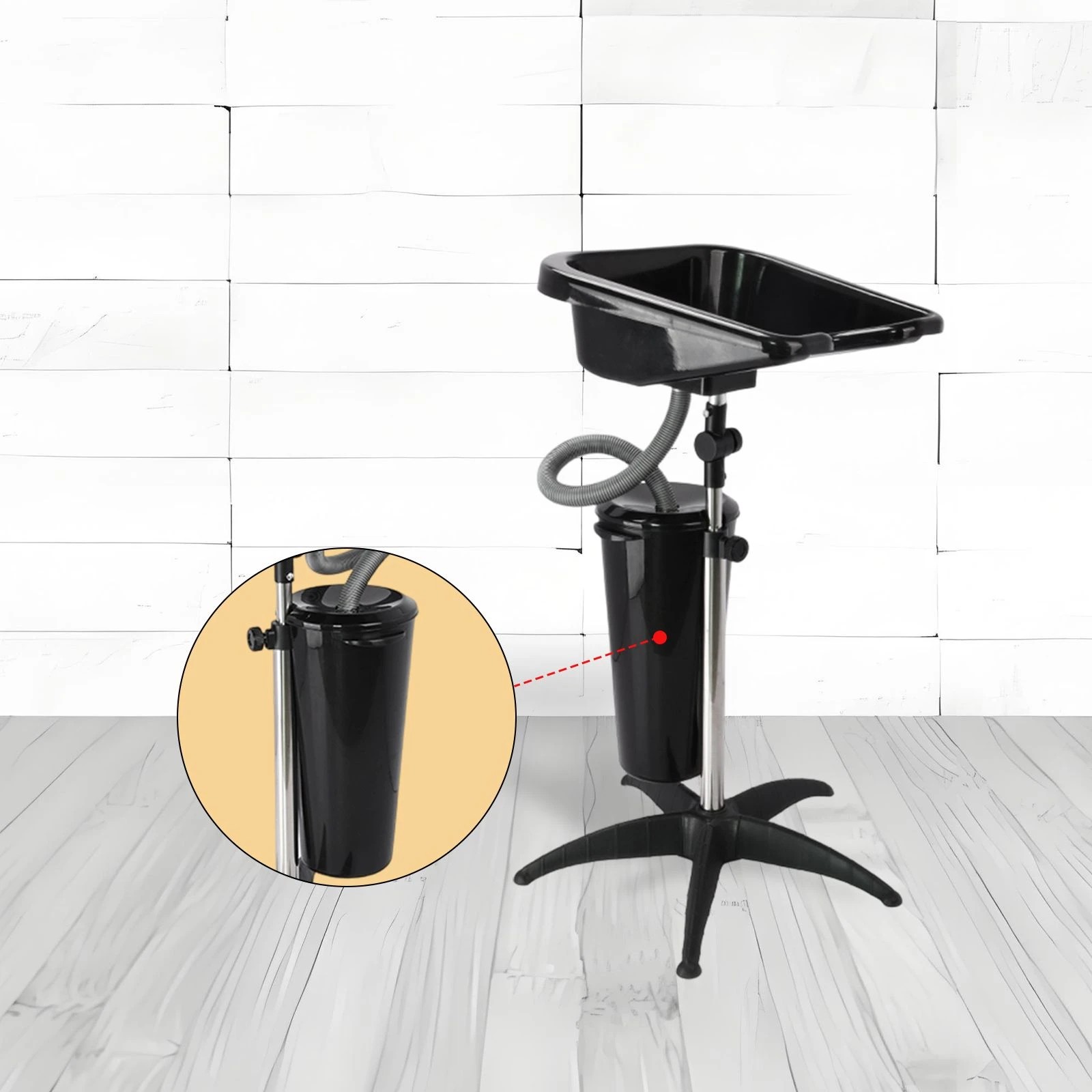 4 Ausway Portable Adjustable Salon Basin with 10L Bucket Mobile Hair Washing Sink, 4 of 8
