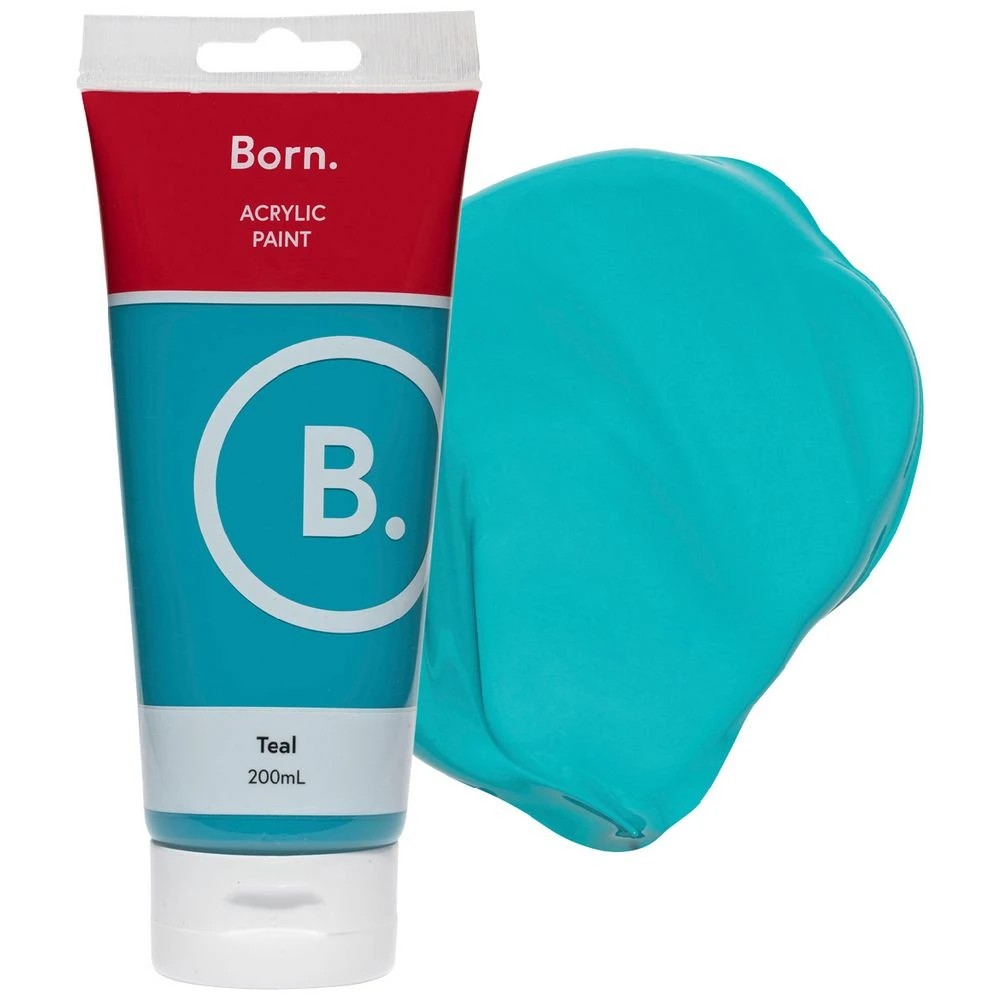 1 Born Acrylic Paint 200mL Teal, 1 of 3