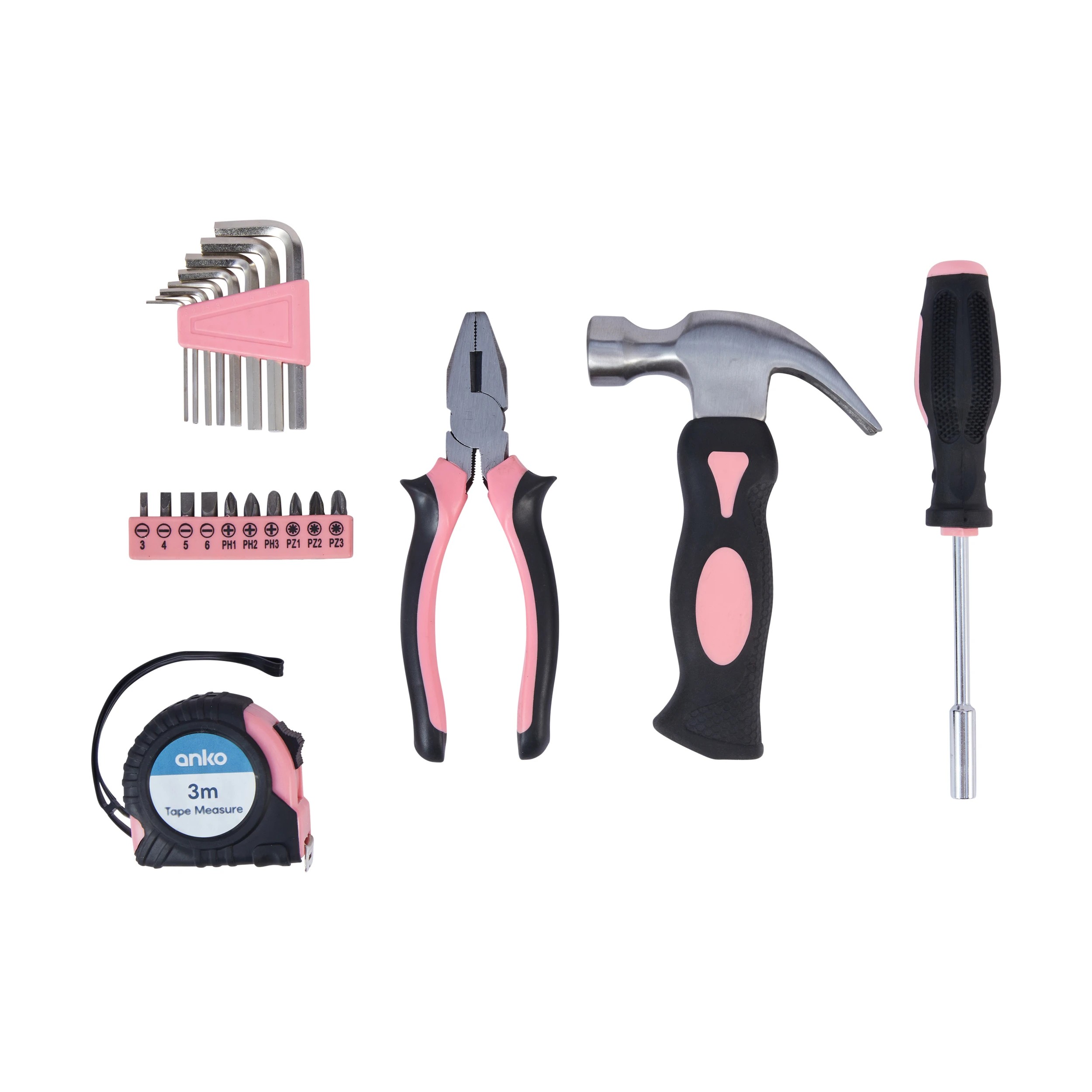 5 22 Piece Tool Set - Black and Pink, 5 of 6