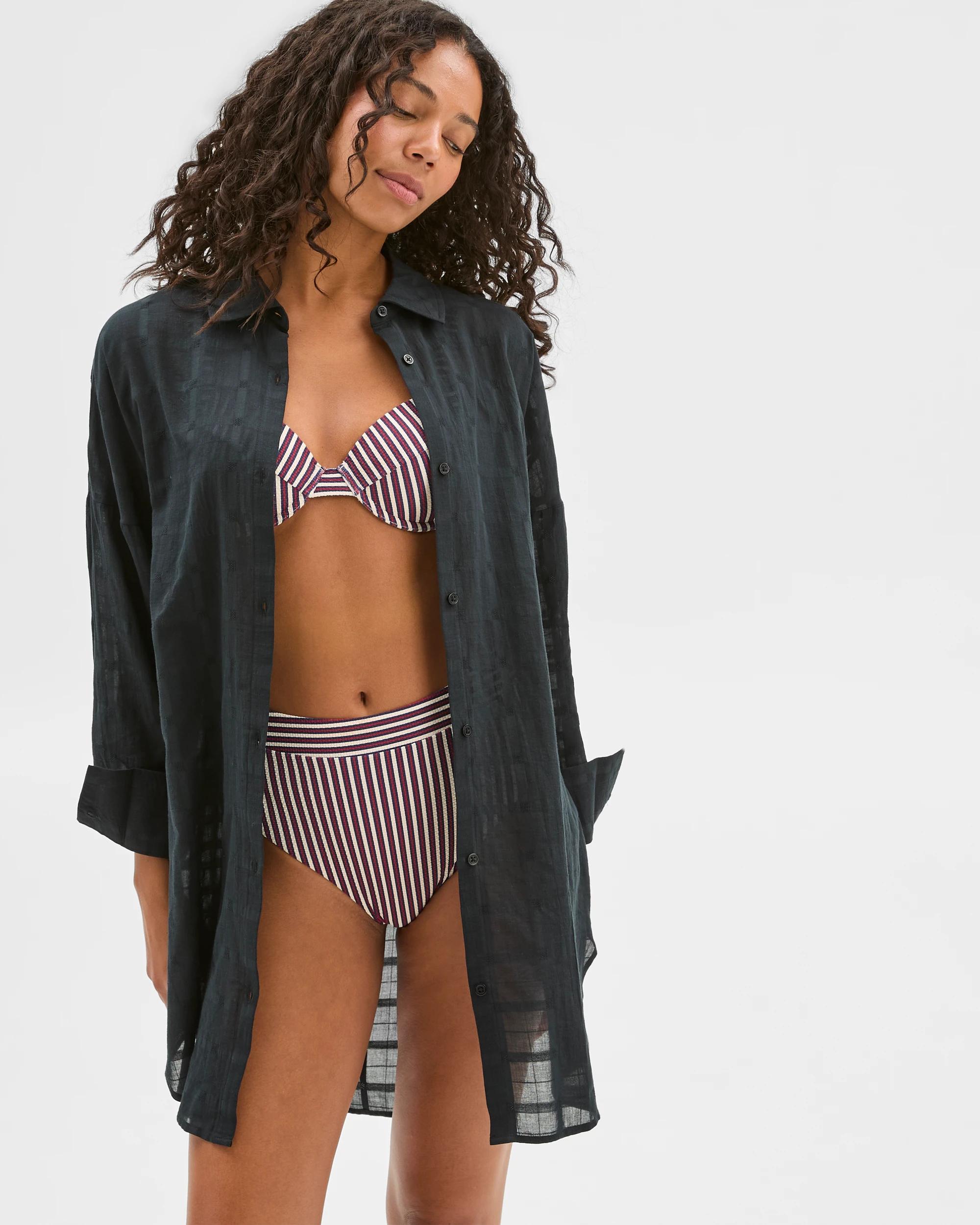 4 Target Woman Resort Swim Maxi Shirt — Lightweight Cotton Maxi Cover-up (black) BLACK, 4 of 6