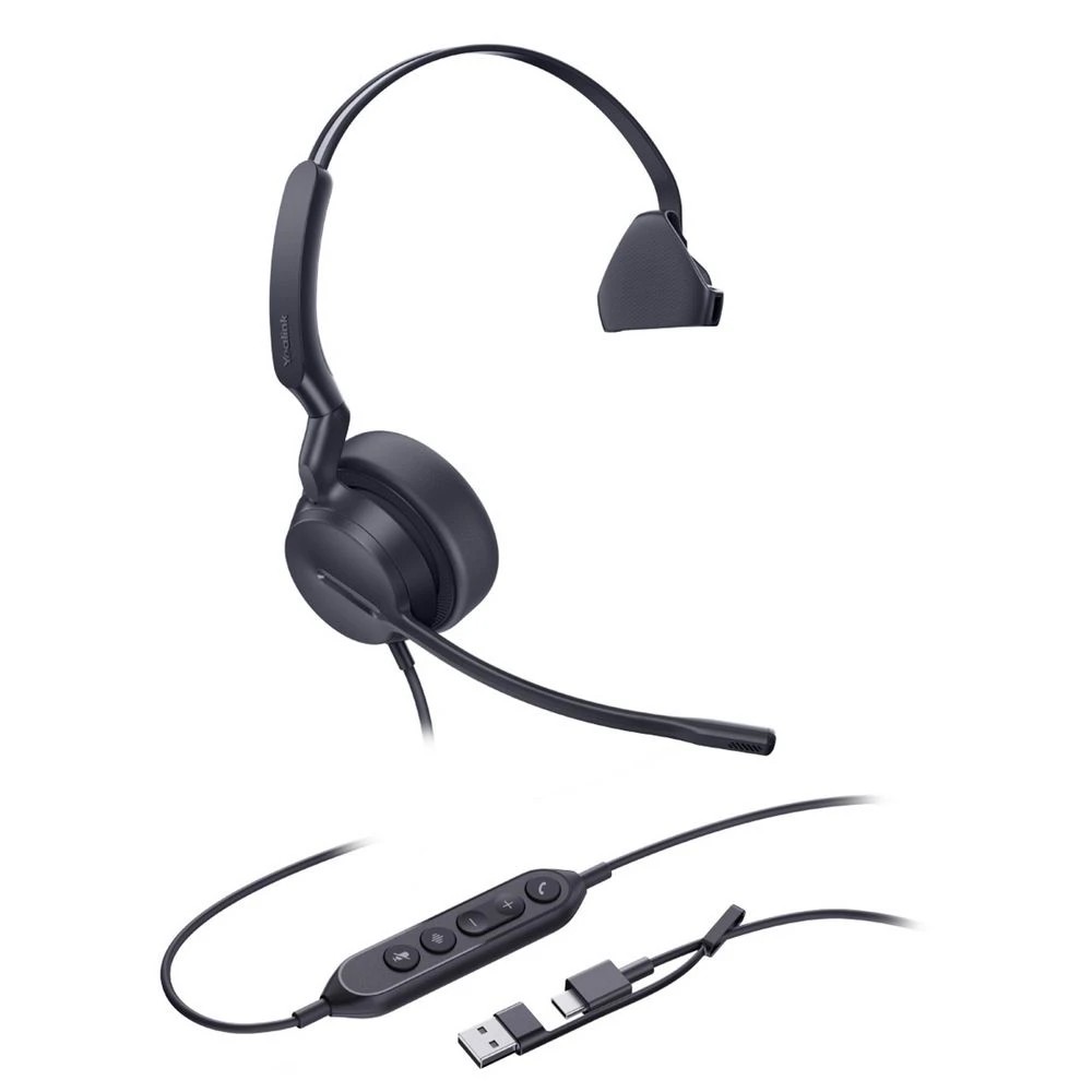 1 Yealink UH44 Mono Wired Headset Black, 1 of 3