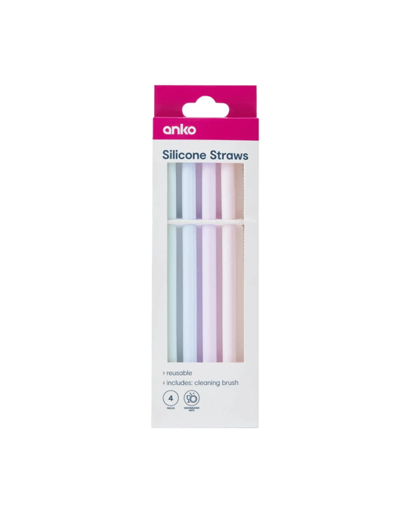 4 Pack Silicone Straws