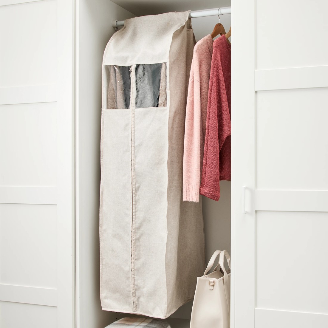 1 Linen Look Garment Bag with Window, 1 of 7