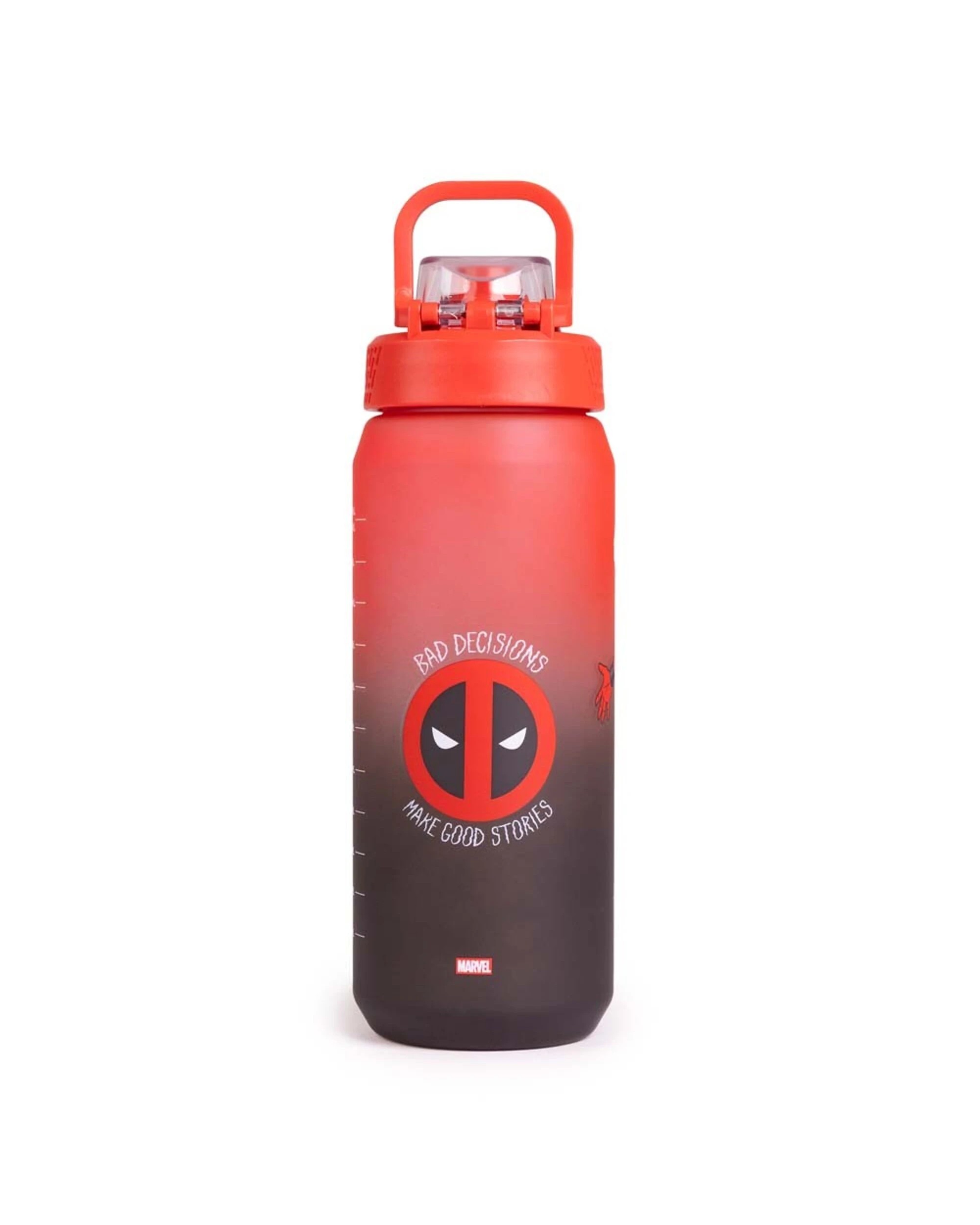 1 Marvel - Deadpool - Bad Decisions Make Good Stories 1.5L Sports Drink Bottle - Black,Red, 1 of 3
