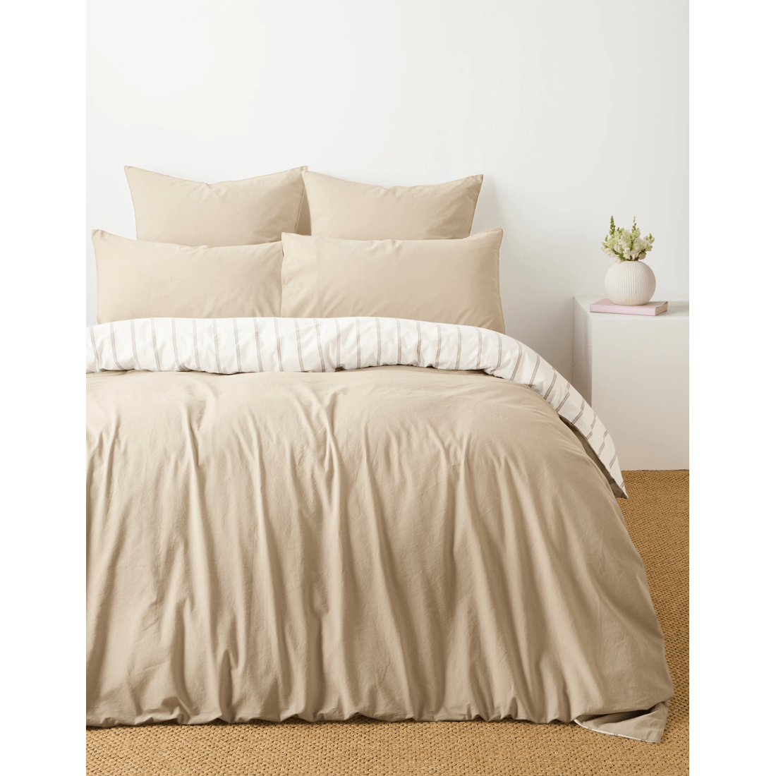 1 Arlo Stonewash Stripe Quilt Cover Set
 - King Bed
 - Natural, 1 of 5