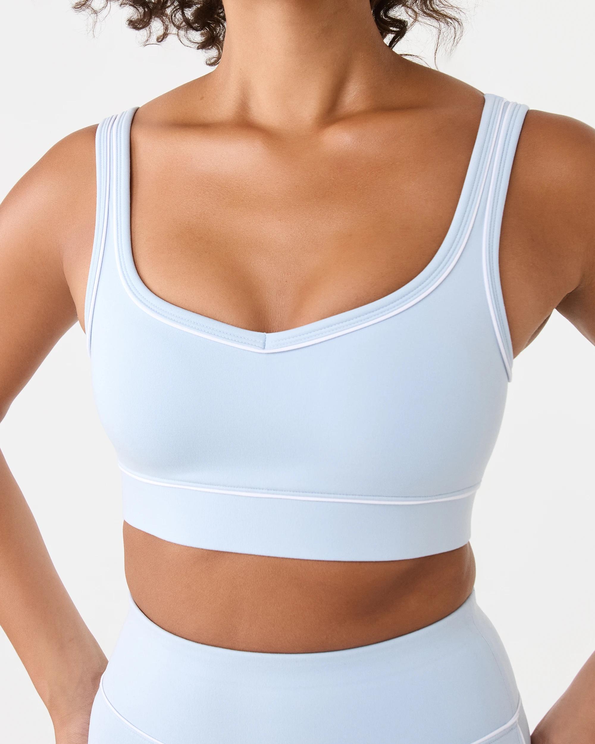 7 Active Womens Contrast Crop Top Seashell, 7 of 9