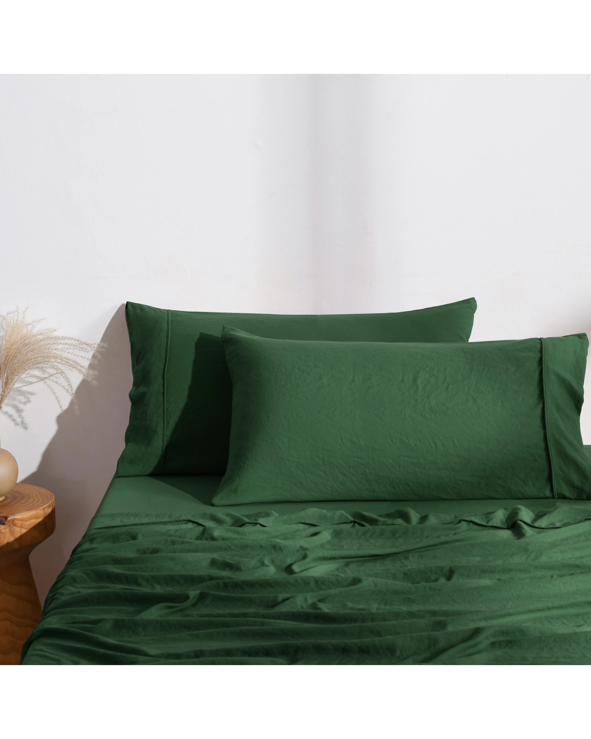 1 Dreamaker Superfine Washed Microfibre King Pillowcase Twin Pack - Hunter Green, 1 of 6