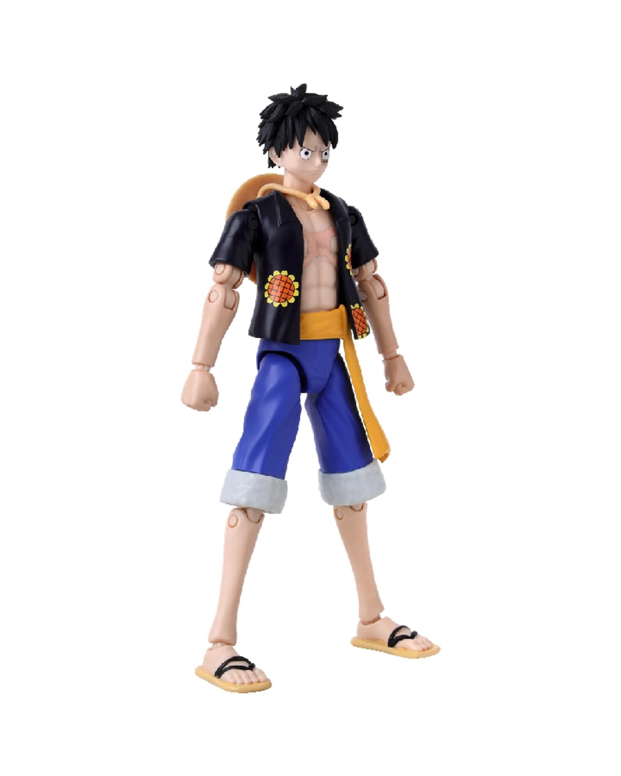 6 Bandai Anime Heroes One Piece Monkey D Luffy Dressrosa Version Figure, 6 of 6