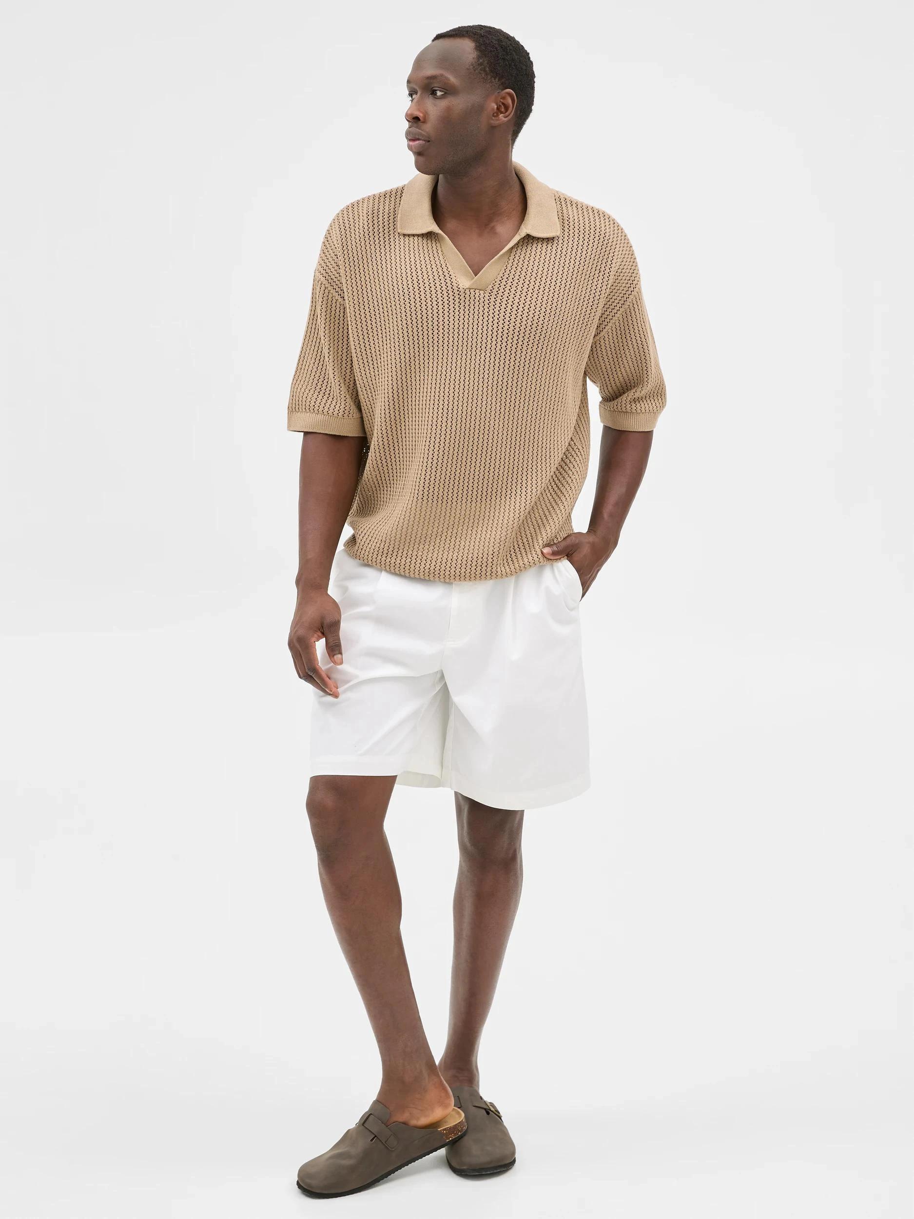 2 Australian Cotton Knit Polo Top - Commons BEIGE, 2 of 6