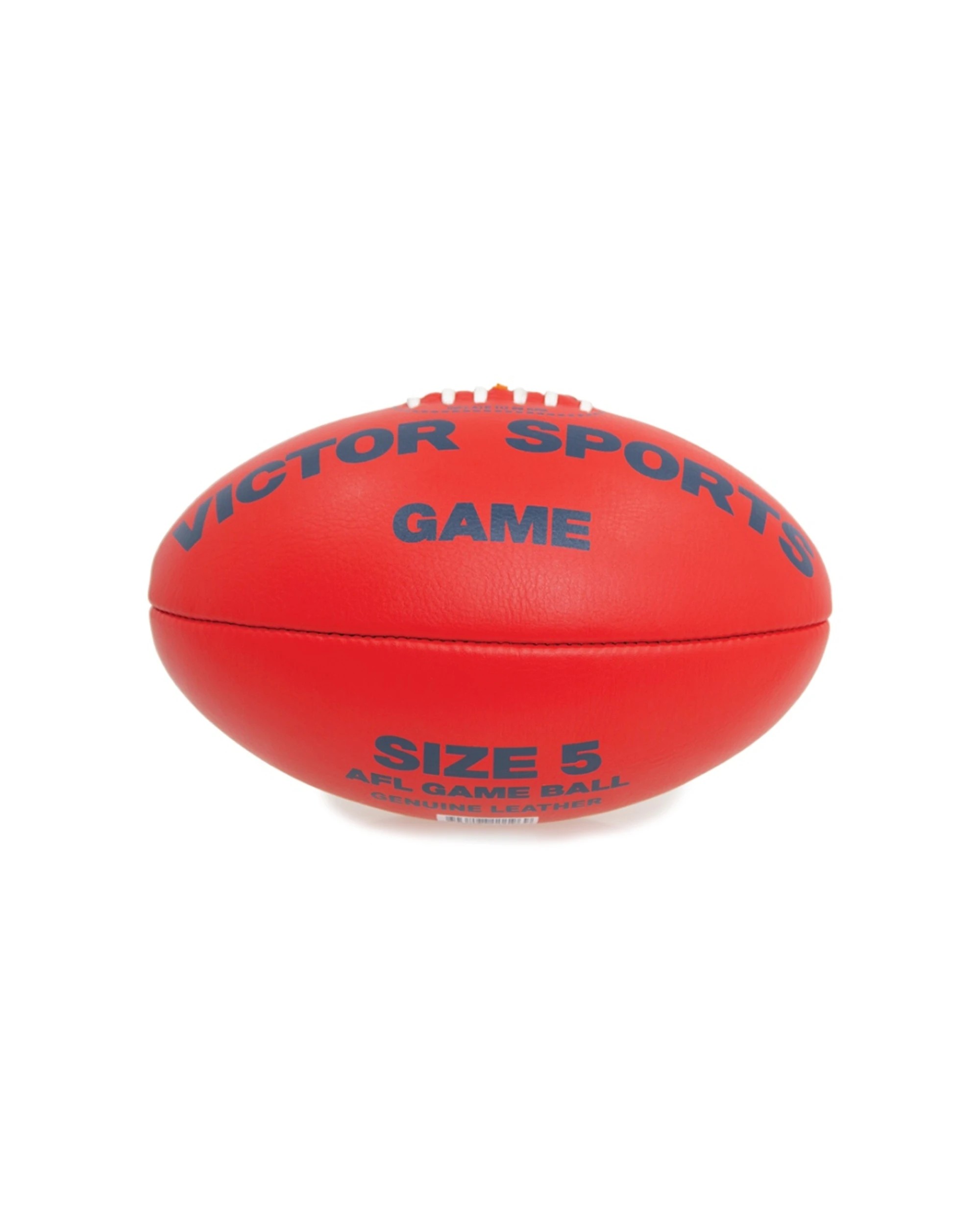3 Victor Sports AFL Leather Game Ball Quality Material Size 5 - Red, 3 of 4