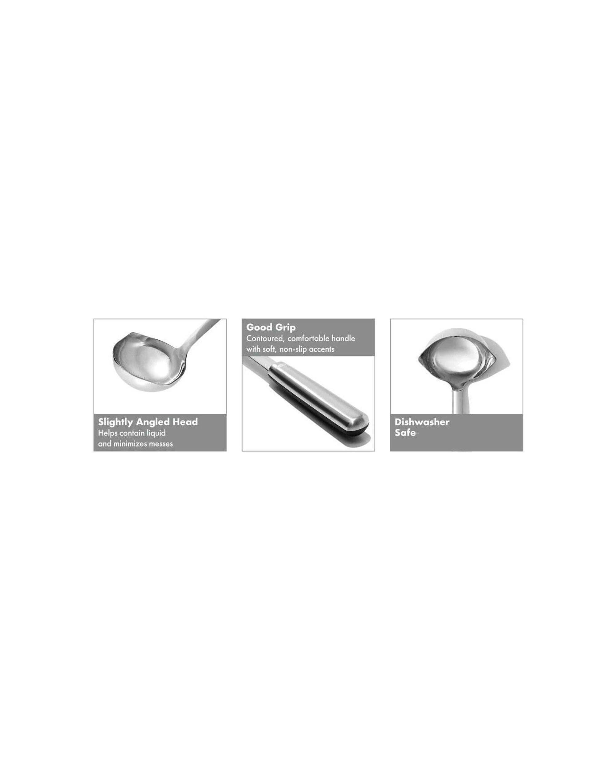 2 Oxo Stainless Steel Ladle With Pour Spouts And Non-slip Handle For Soup - Silver, 2 of 5