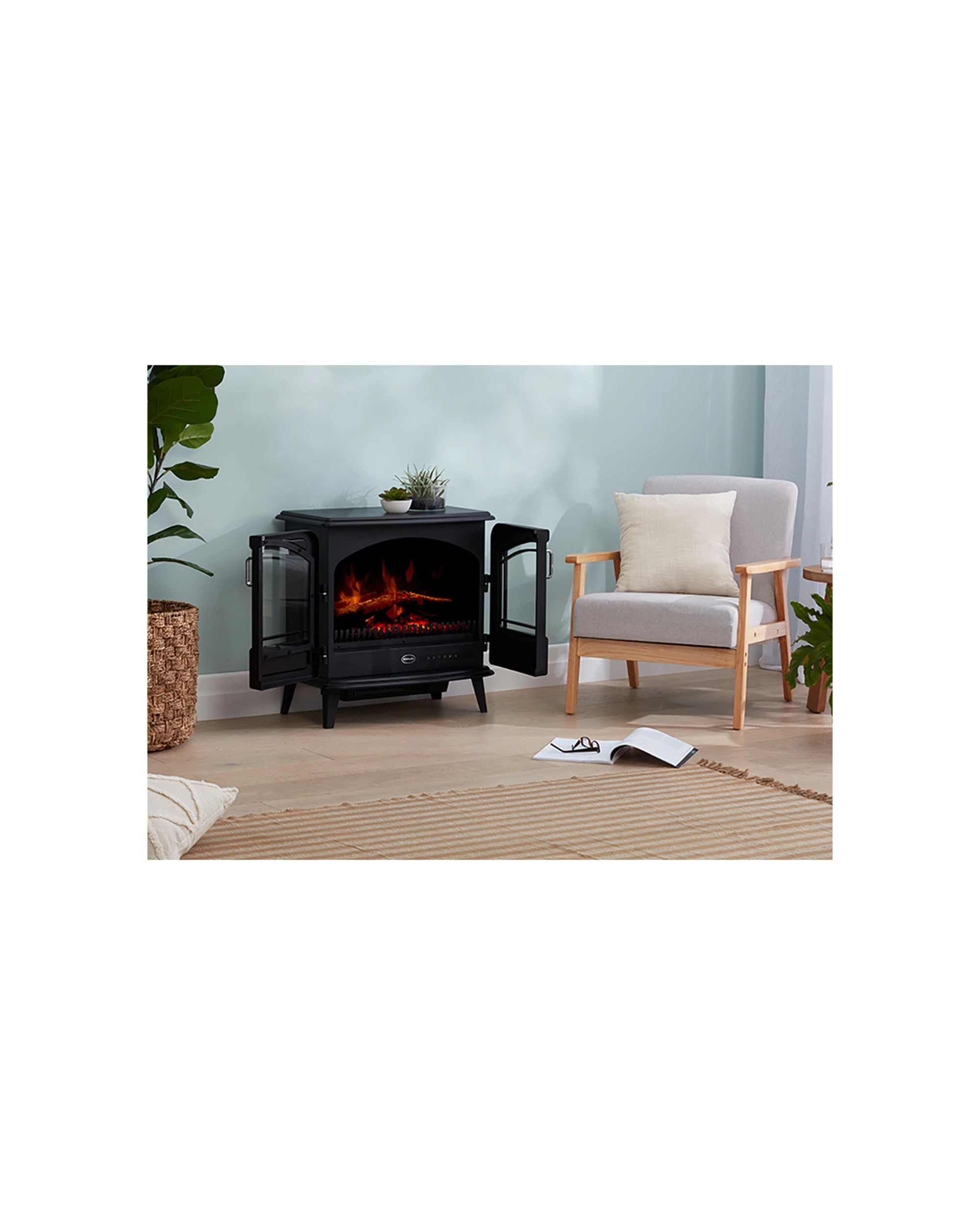 5 Dimplex 2000w 64cm Leckford Electric Stove Optiflame Portable Fireplace Heater
 - Black, 5 of 6