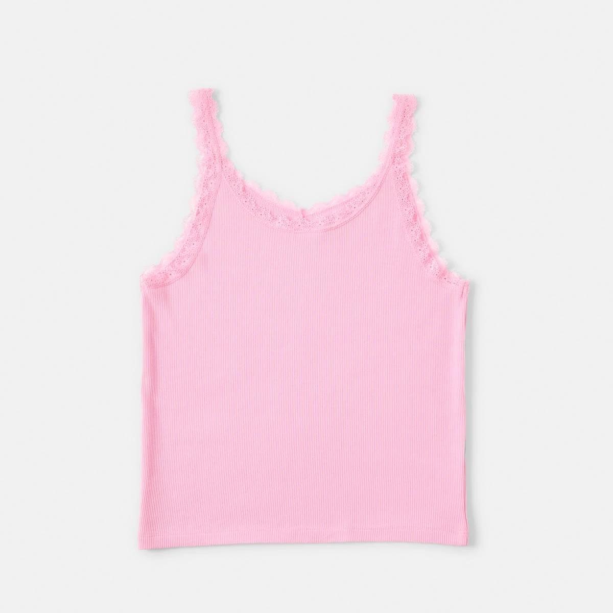 8 Lace Trim Singlet Pris Pink, 8 of 8