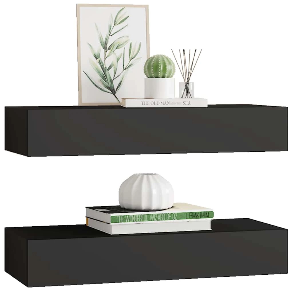 1 vidaXL Drawer Shelf Mdf - Black, 1 of 8