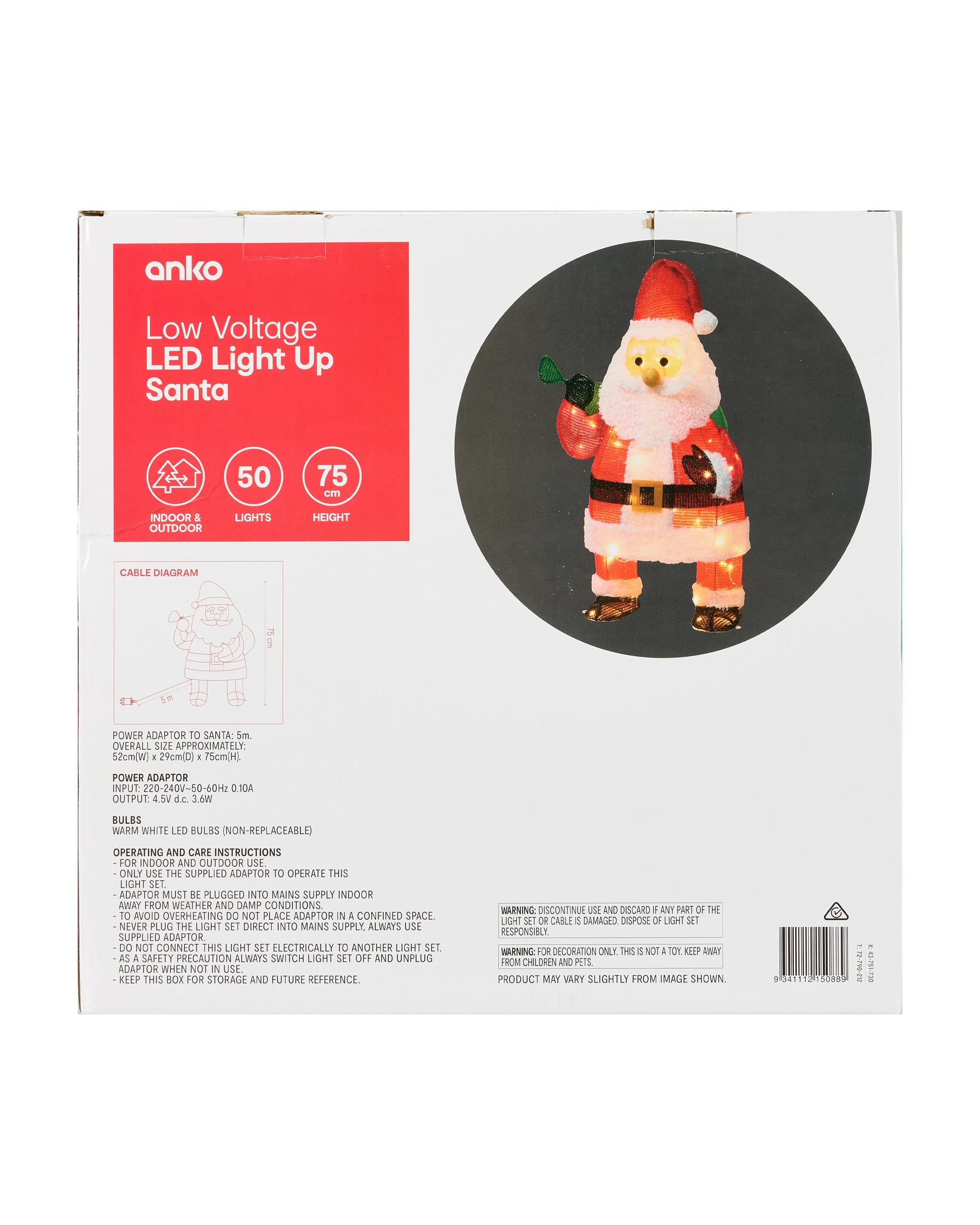 9 Low Voltage LED Light Up Santa, 9 of 9