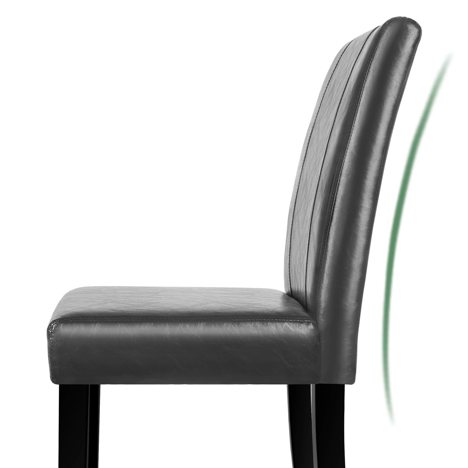 6 Alfordson 4x Dining Chairs Cafe Kitchen Chair High-Back Wooden PU Leather - Grey, 6 of 10