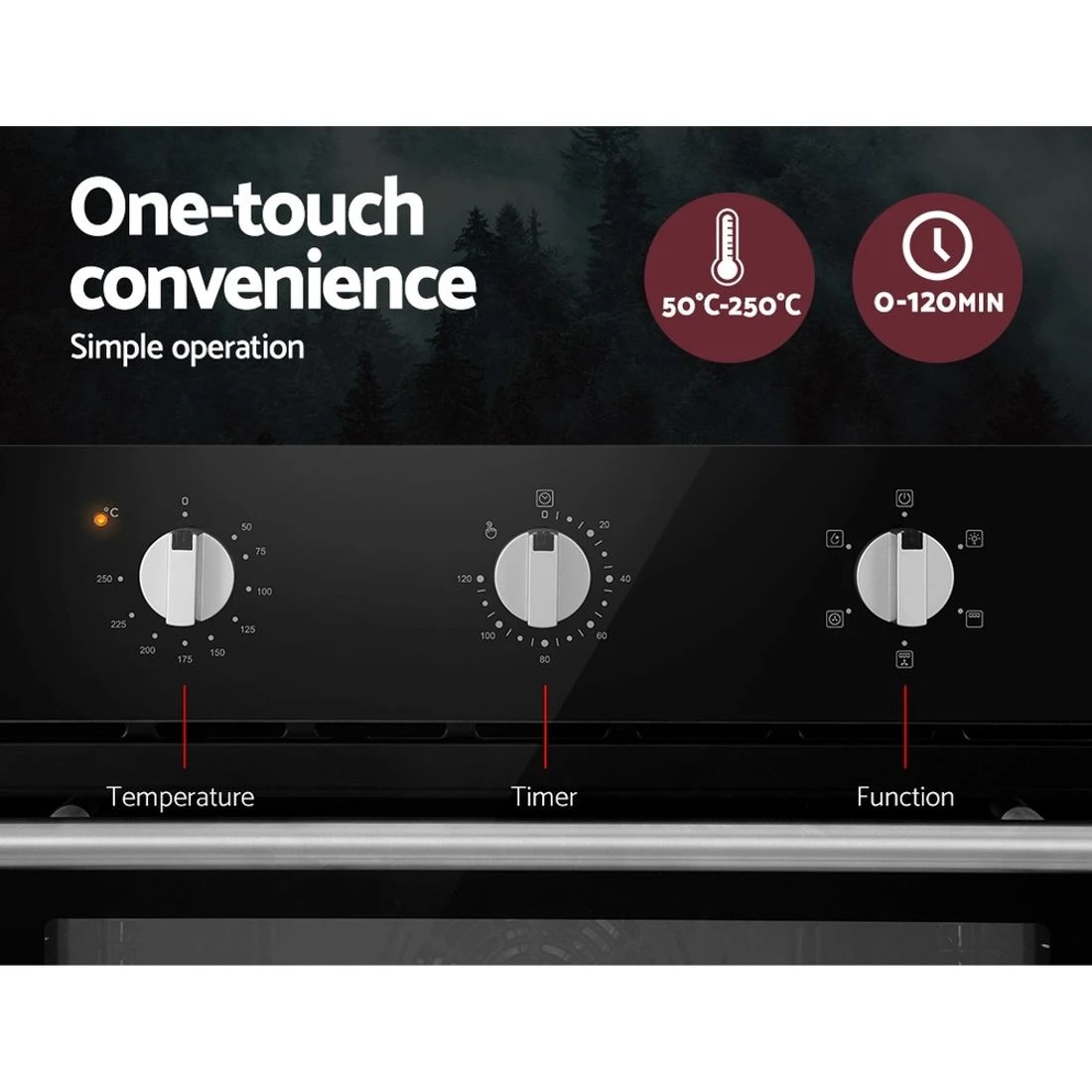 4 Devanti 60cm Electric Built In Wall Oven Stainless Steel - Black, 4 of 6