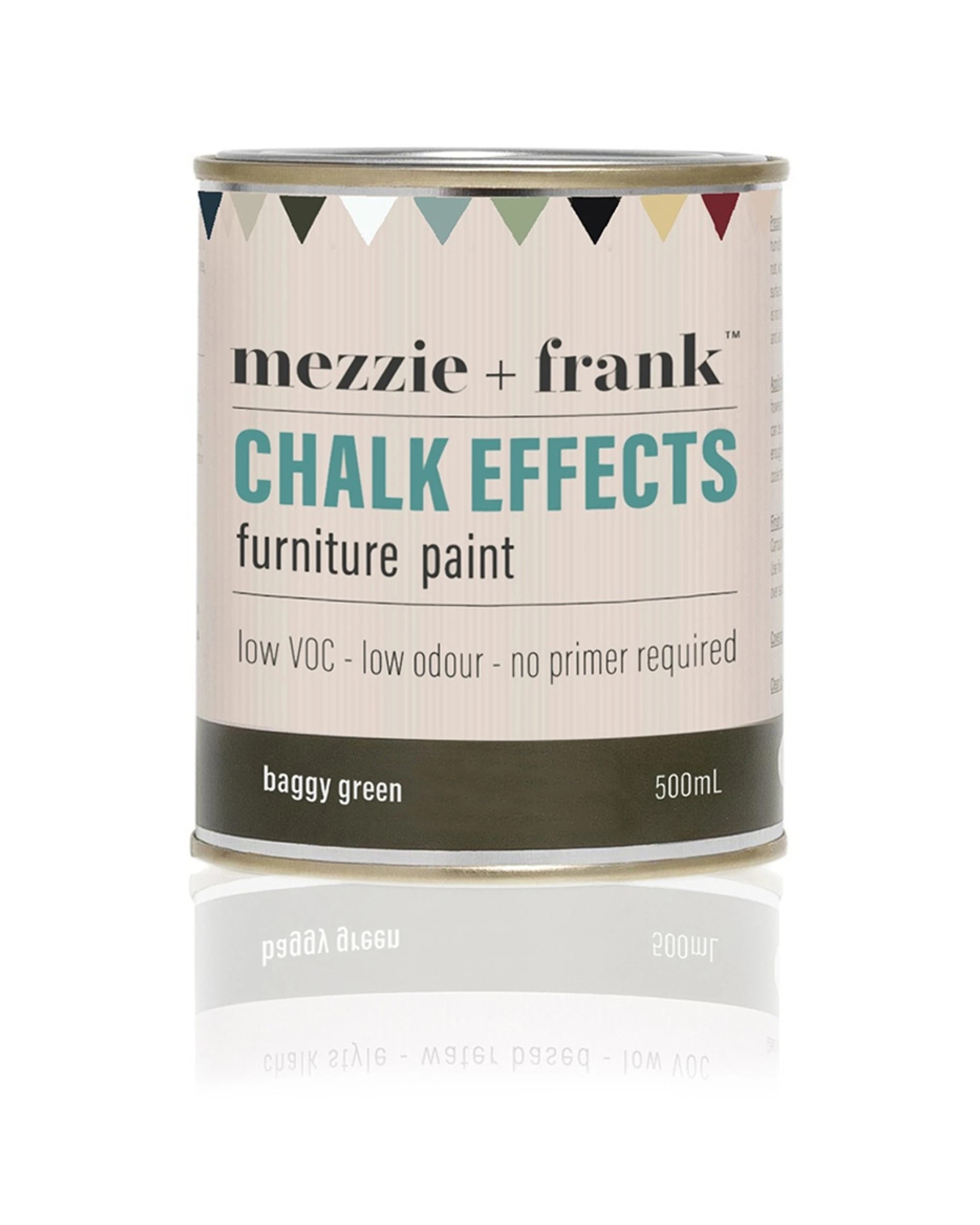 2 Mezzie+Frank Chalk Effect 0.5L Interior Water Based Furniture Paint Baggy Green - Green, 2 of 6