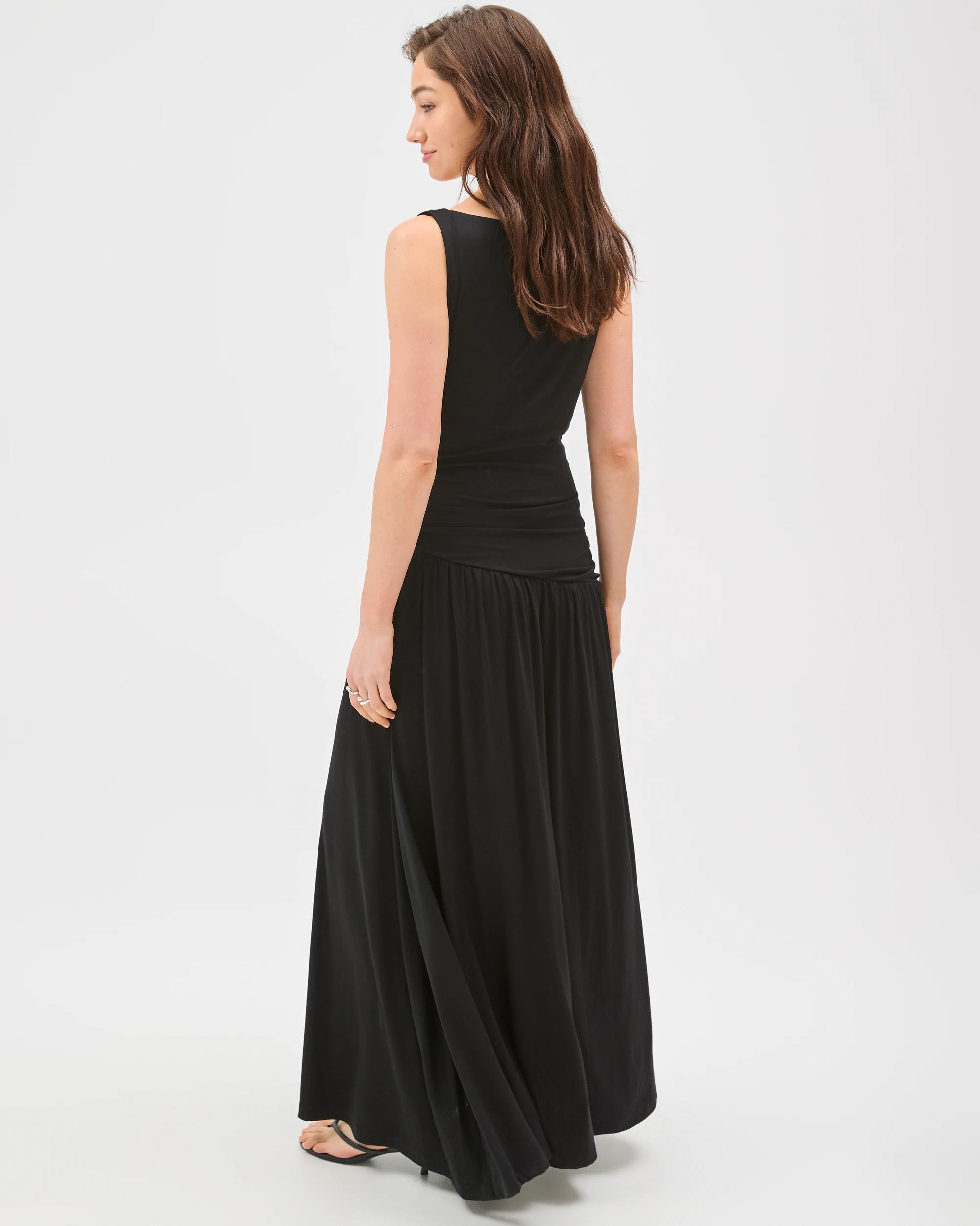 7 Lily Loves Fitted Drape Maxi Dress BLACK, 7 of 7