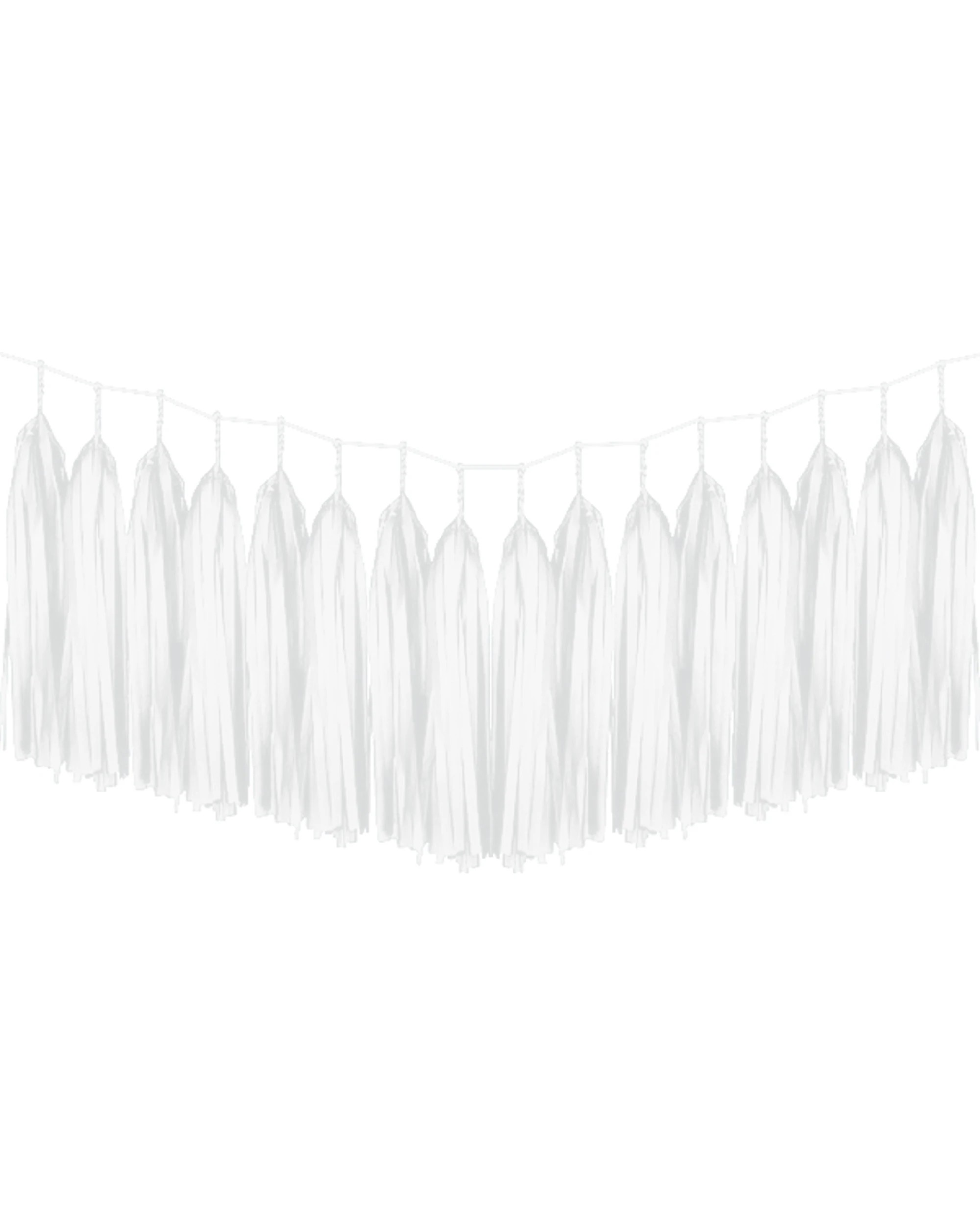 1 Balloon Agencies Tissue Paper Tassel Garland Kit - White, 1 of 1