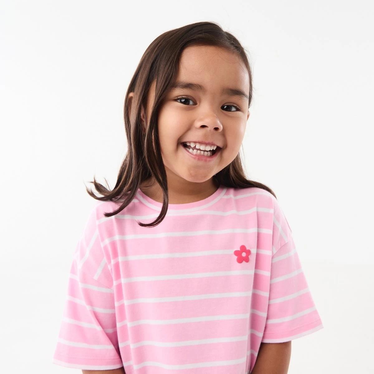 3 Short Sleeve Stripe T-shirt Pnk Stripe, 3 of 8