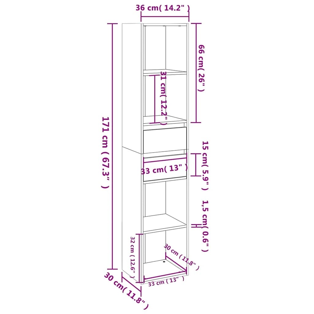 7 vidaXL Book cabinet Ample Storage - White, 7 of 9