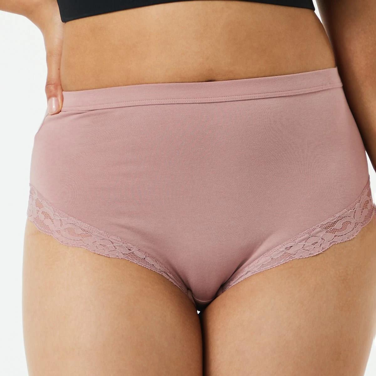 3 3 Pack Cotton Stretch Lace Trim Full Briefs Bk Ow Wr, 3 of 9