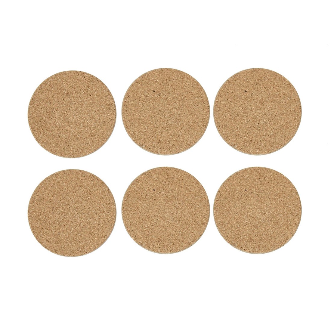1 Set of 6 Natural Cork Look Coasters, 1 of 5